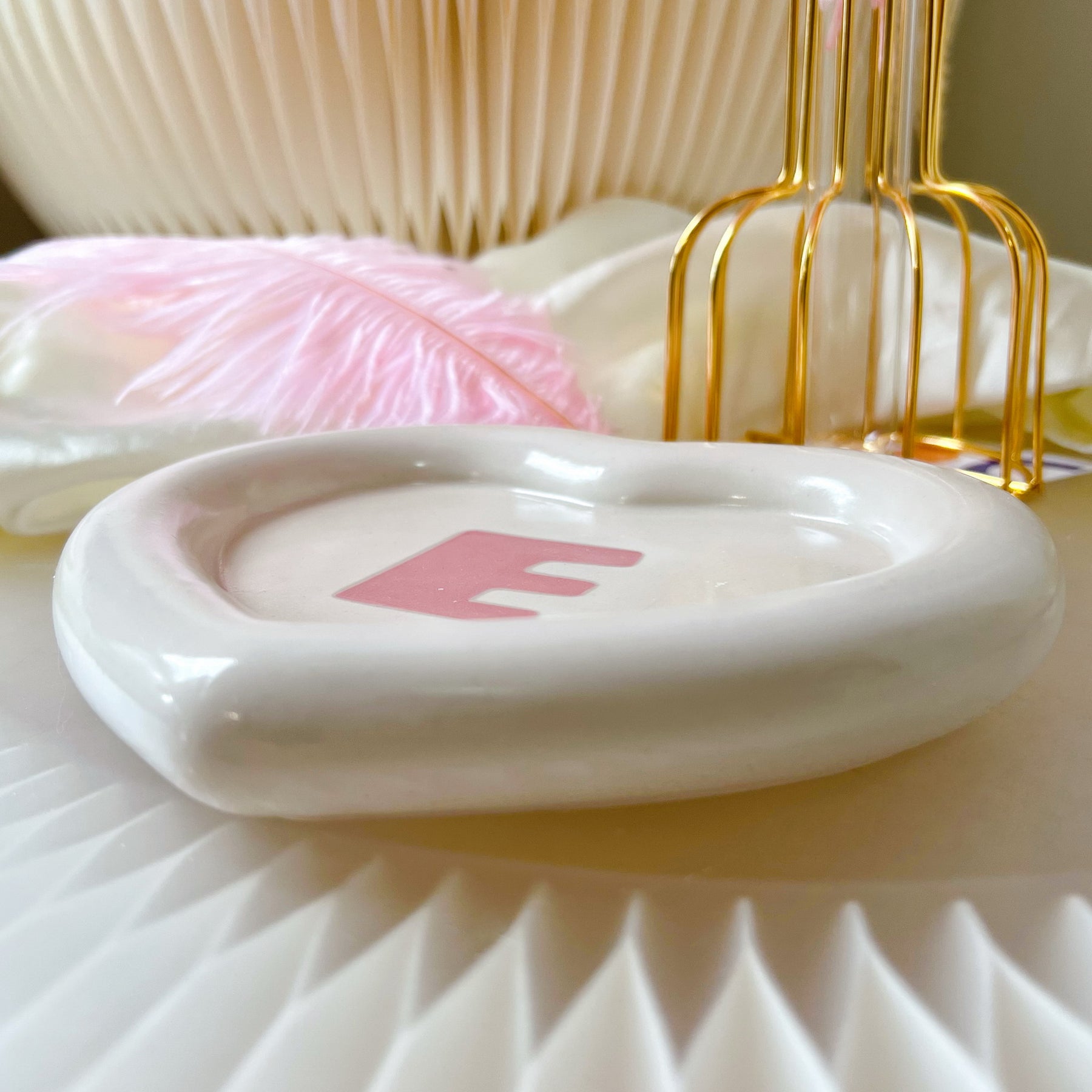 Heart Shaped Personalized Alphabet Letter Candle Tray | LMJ Candles