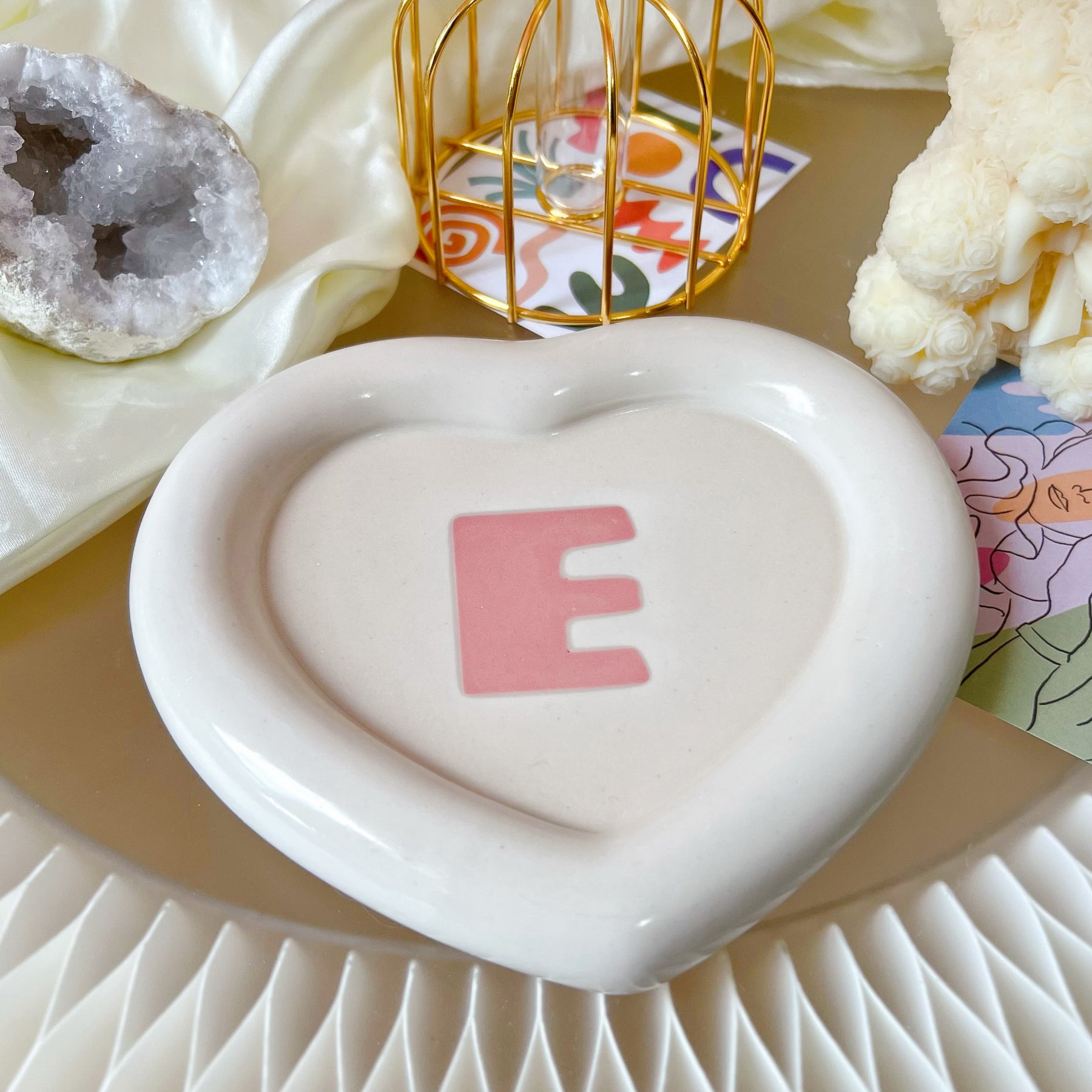 Heart Shaped Personalized Alphabet Letter Candle Tray | LMJ Candles