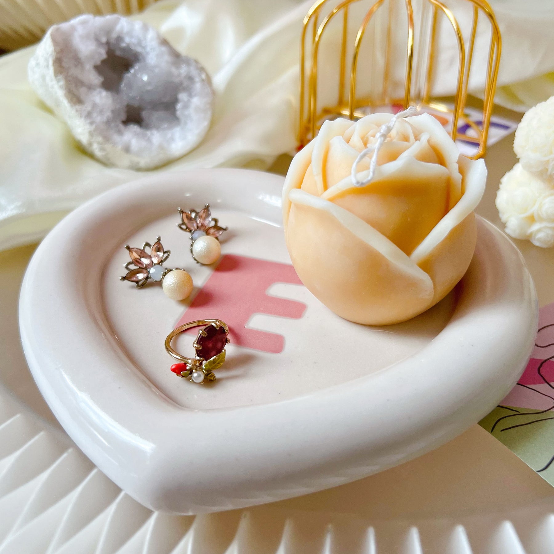 Heart Shaped Personalized Alphabet Letter Candle Tray | LMJ Candles