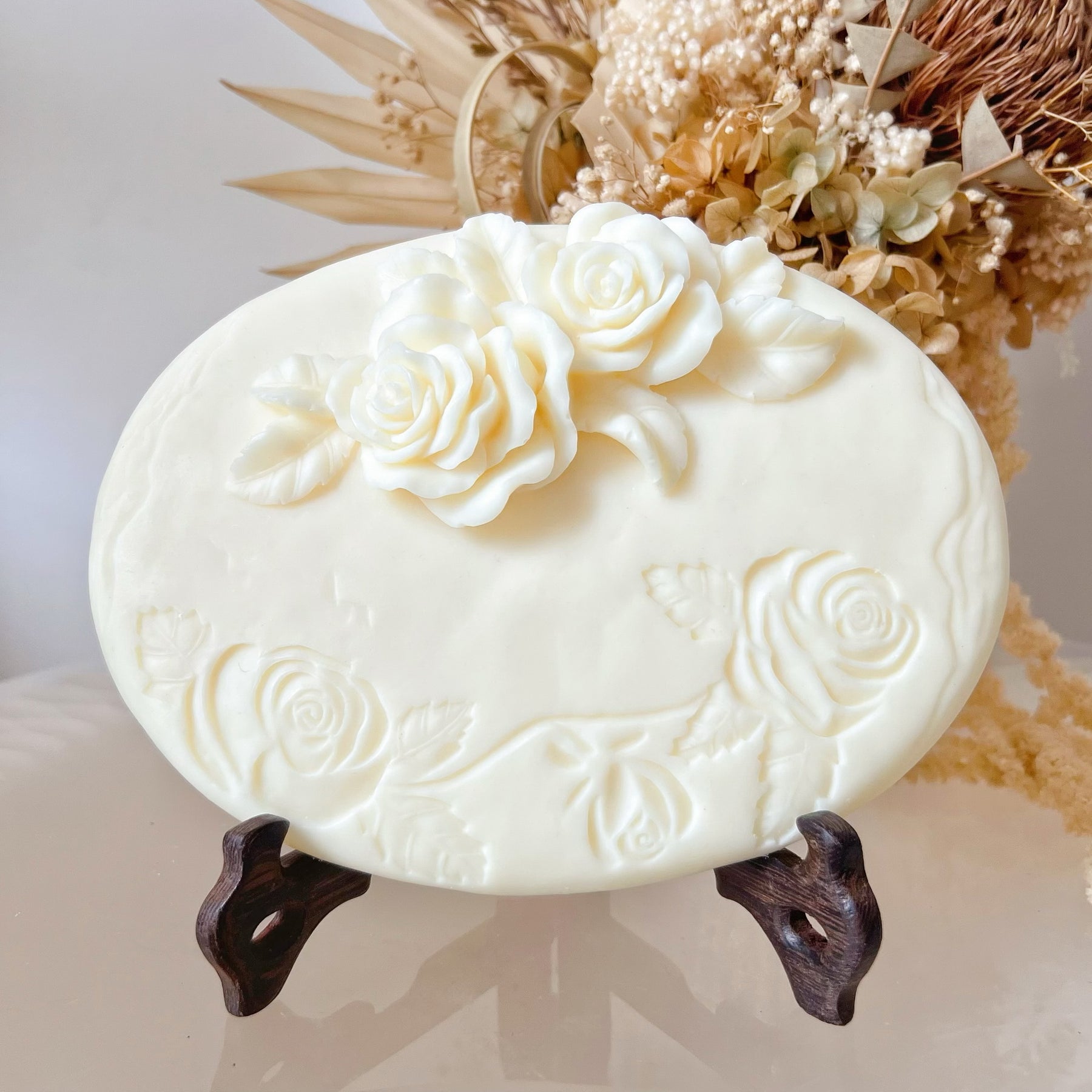 Oval Shaped Rose Scented Soy Wax Tablet - LMJ Candles