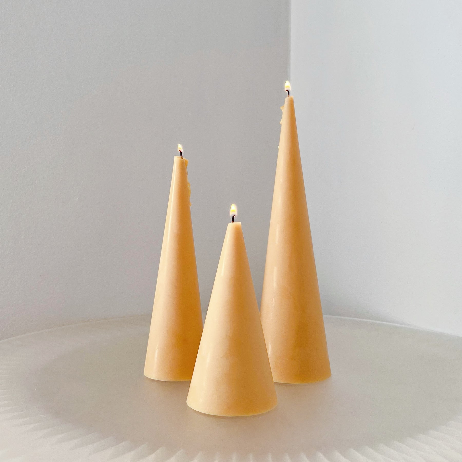 Cone Scented Soy Pillar Candle - Wedding & Xmas Candle - LMJ Candles