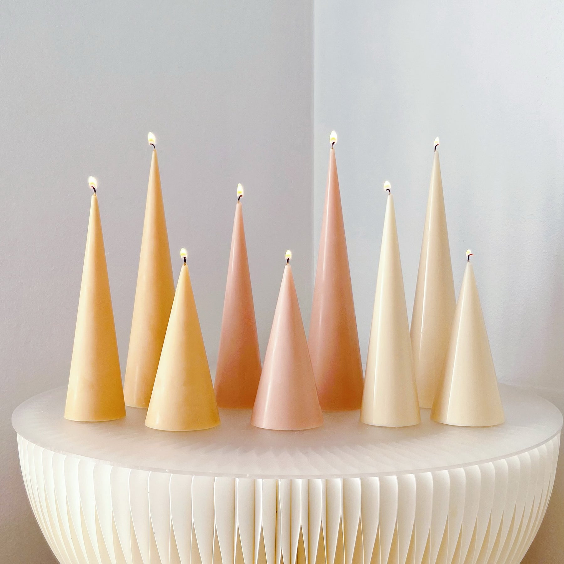 Cone Scented Soy Pillar Candle - Wedding & Xmas Candle - LMJ Candles