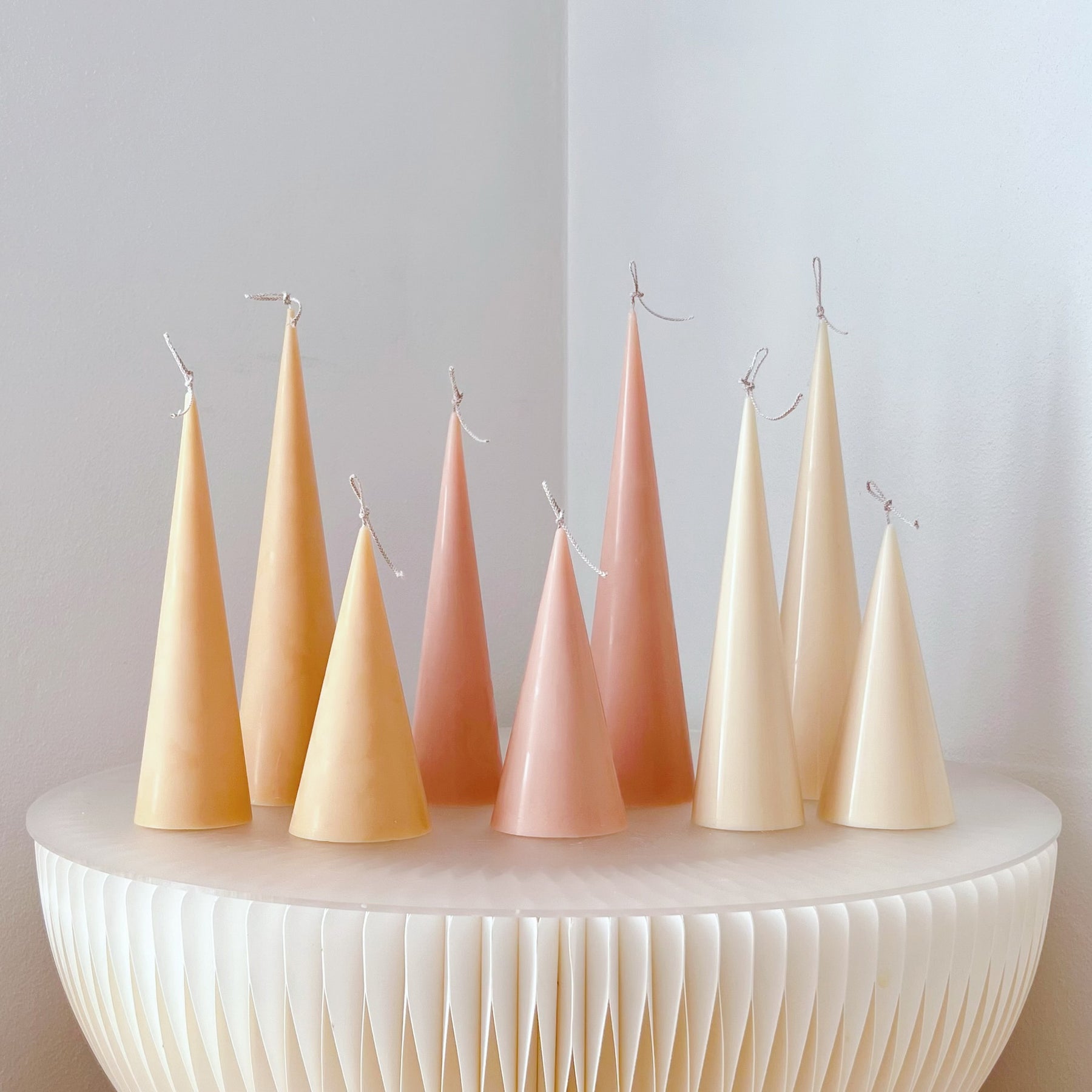 Cone Scented Soy Pillar Candle - Wedding & Xmas Candle - LMJ Candles