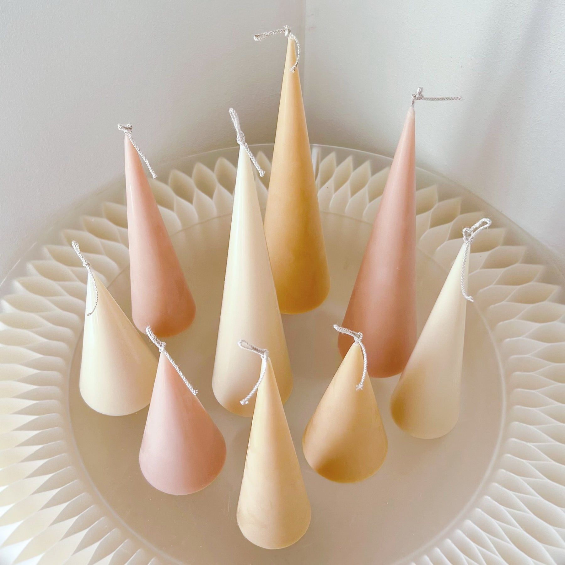 Cone Scented Soy Pillar Candle - Wedding & Xmas Candle - LMJ Candles