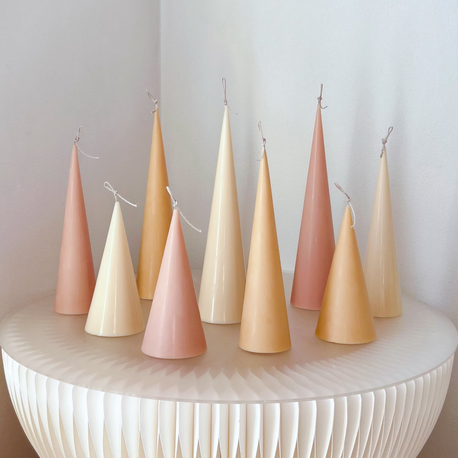 Cone Scented Soy Pillar Candle - Wedding & Xmas Candle - LMJ Candles
