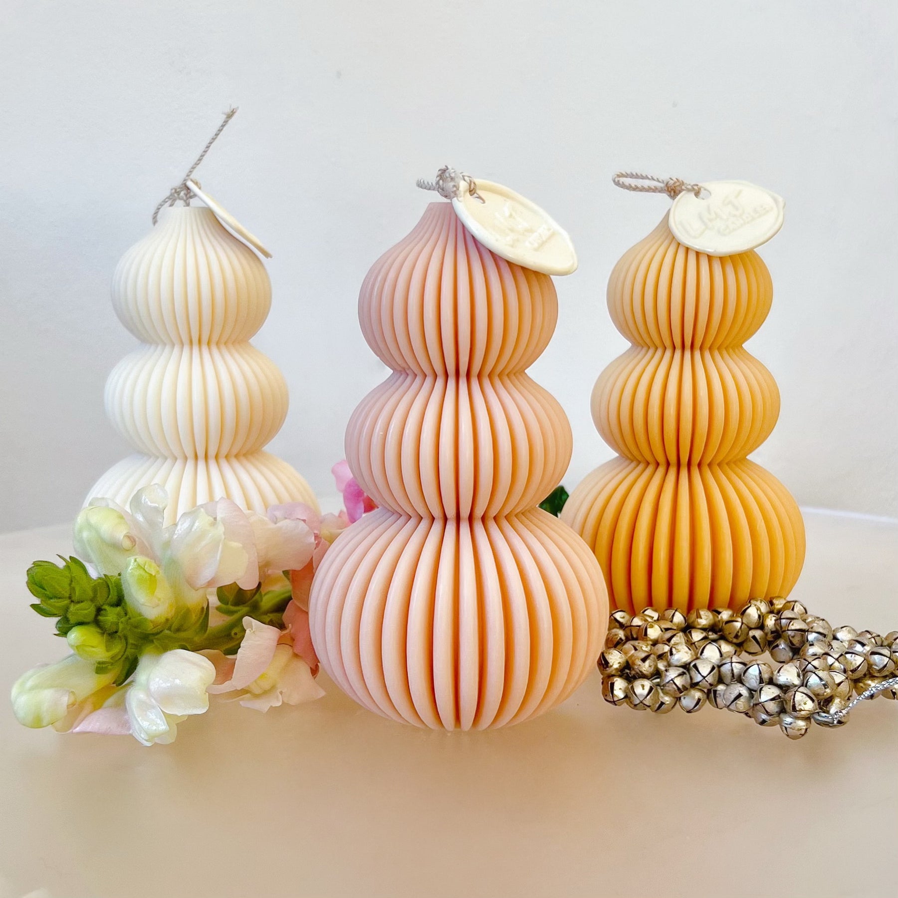 Ribbed Stacked Scented Soy Candle, Christmas Candle, LMJ Candles