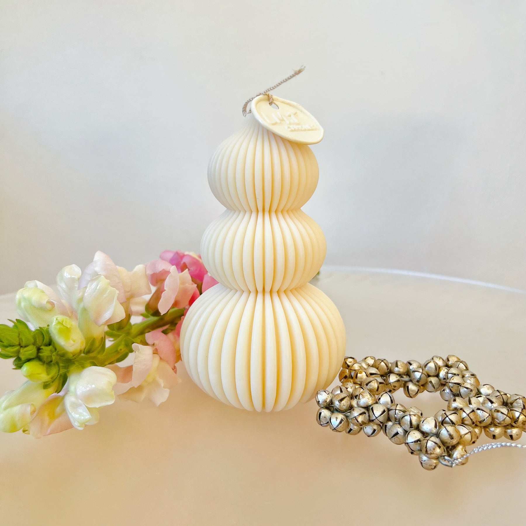 Ribbed Stacked Scented Soy Candle, Christmas Candle, LMJ Candles