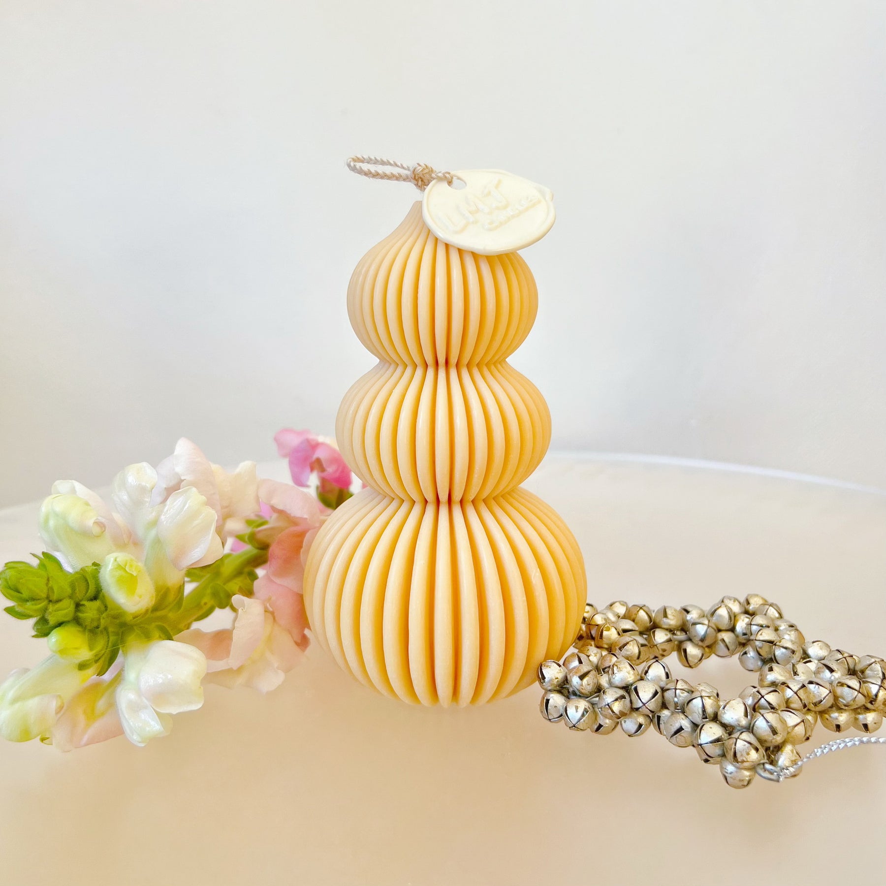 Ribbed Stacked Scented Soy Candle, Christmas Candle, LMJ Candles
