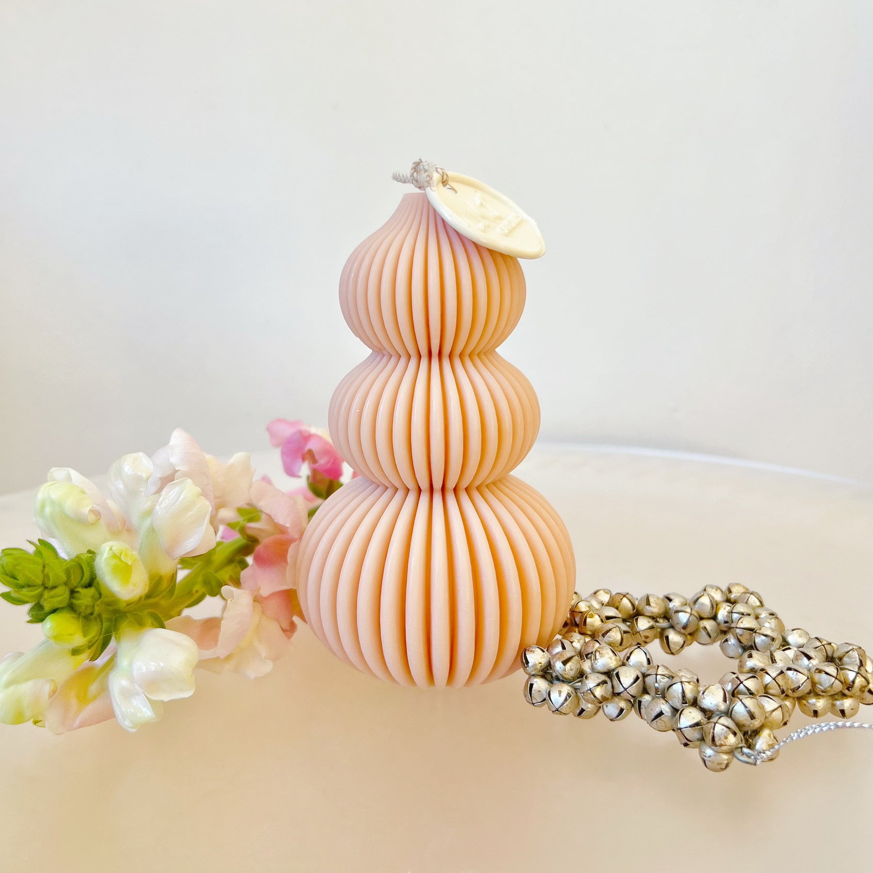 Ribbed Stacked Scented Soy Candle, Christmas Candle, LMJ Candles