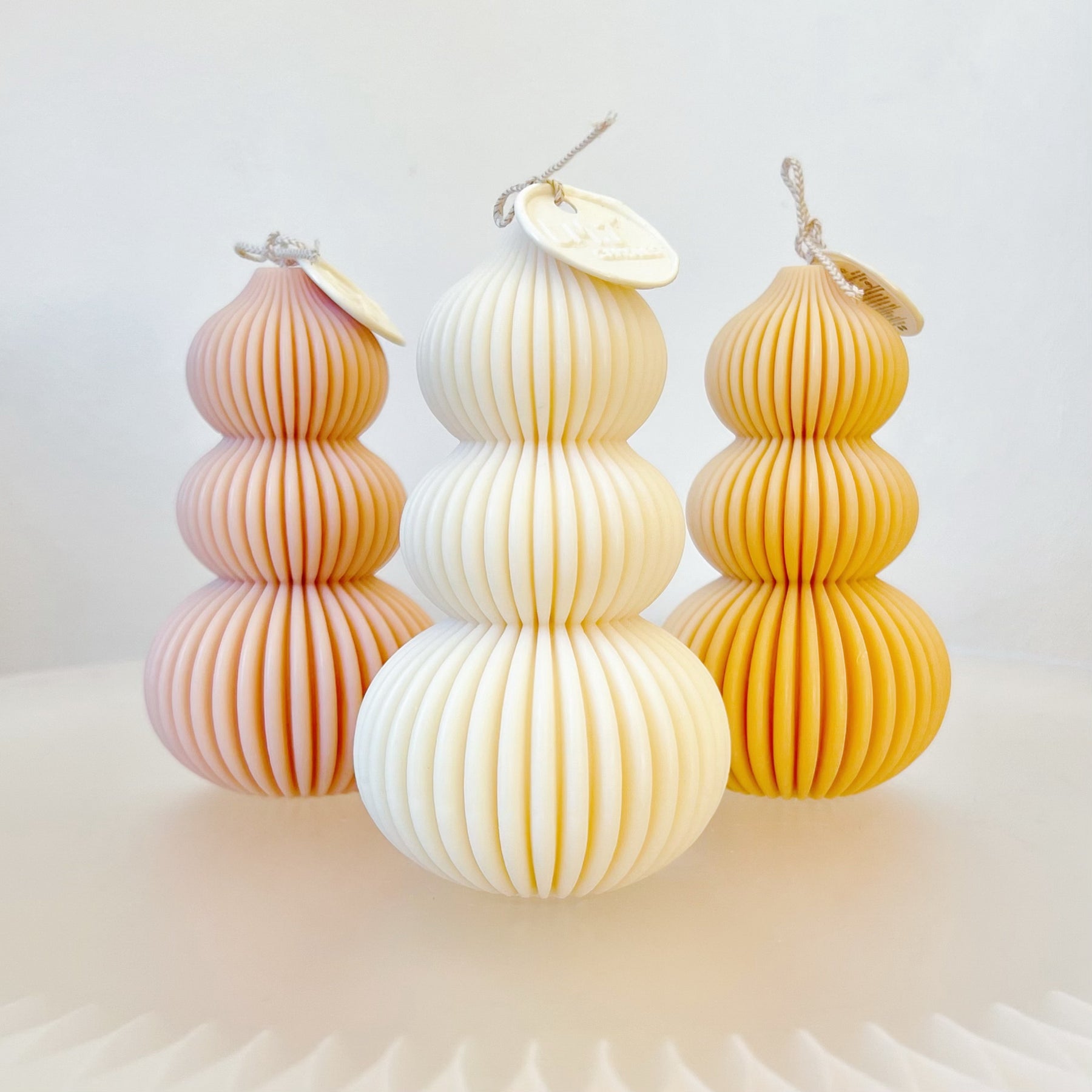 Ribbed Stacked Scented Soy Candle, Christmas Candle, LMJ Candles