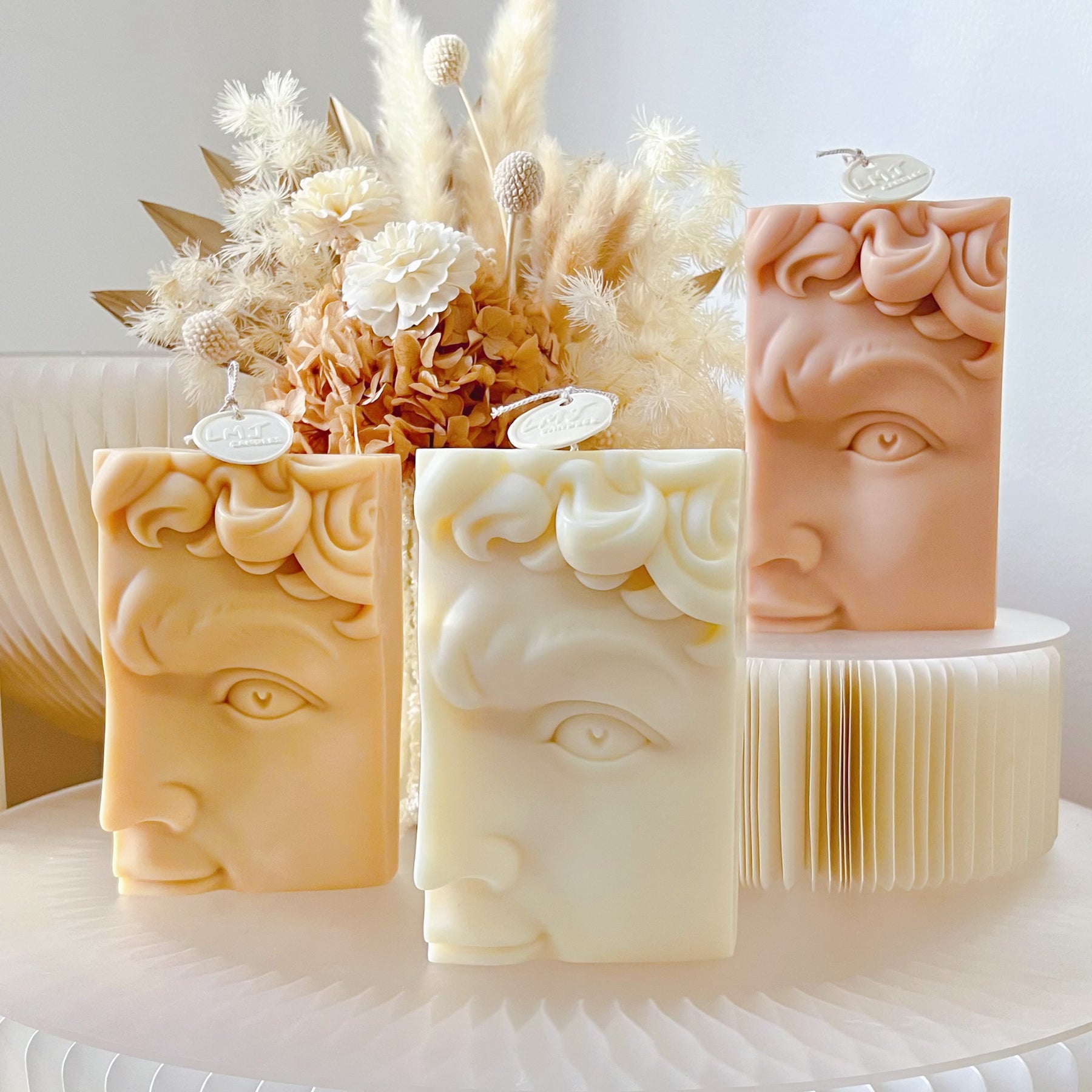 Italian-Inspired Half-Faced David Scented Soy Candle | LMJ Candles