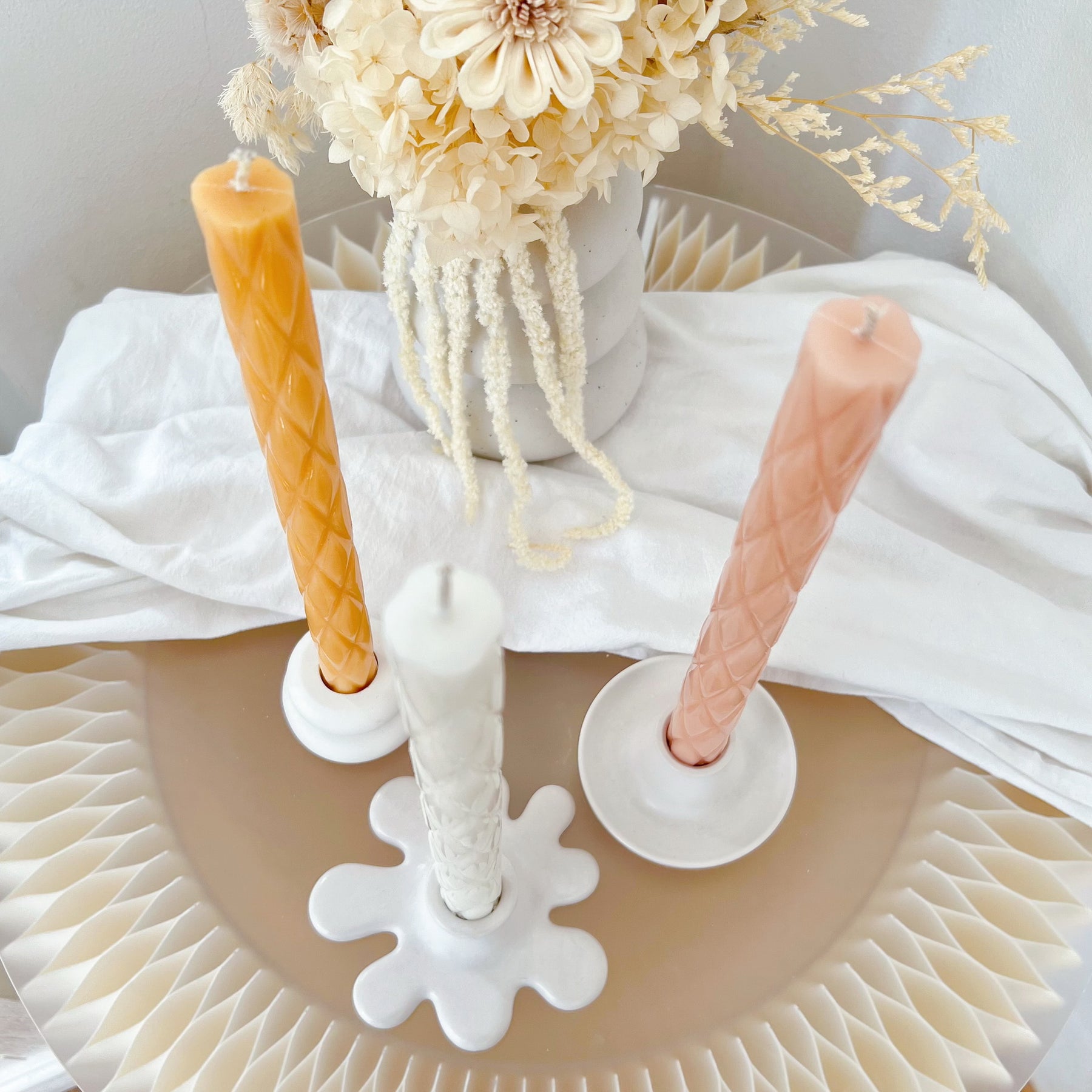 Diamond Dripless Dinner Candle - Unscented Taper Candle | LMJ Candles