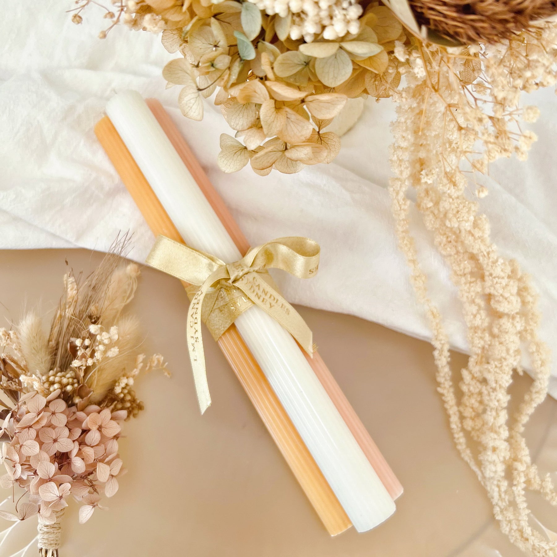 Simple Ribbed Dripless Dinner Candle - Unscented Taper Candle | LMJ Candles