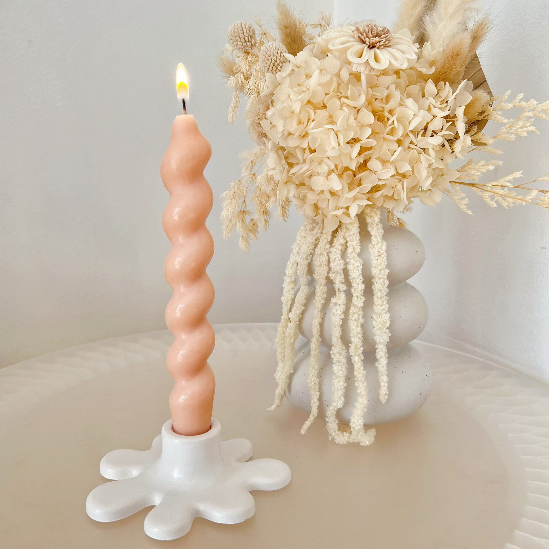Twisted Dripless Dinner Candle - Unscented Taper Candle | LMJ Candles