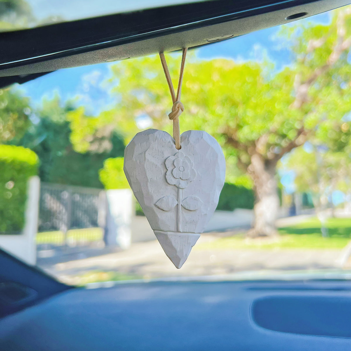 Carved Heart with Flower Car Air Freshener - LMJ Candles