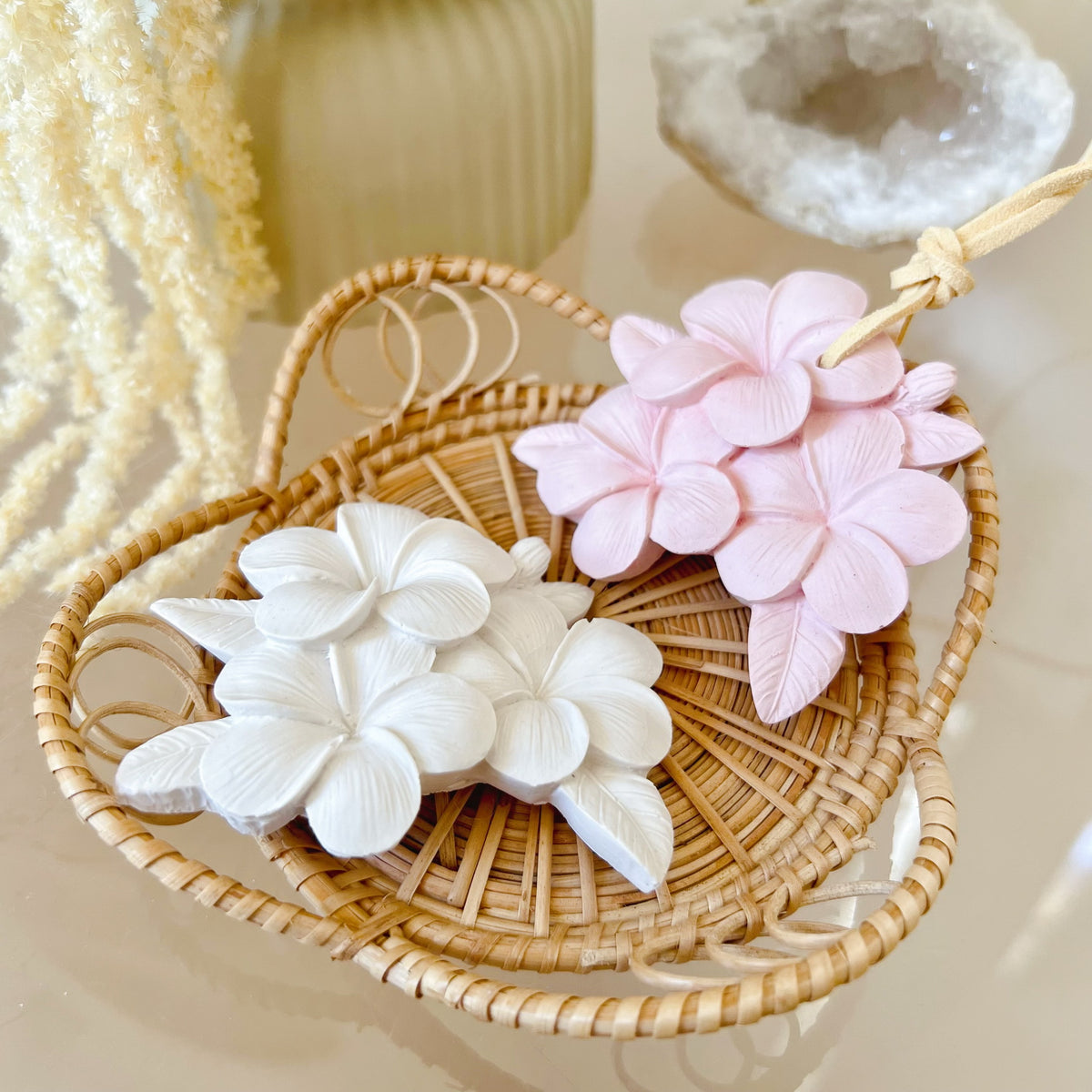 Plumeria Flower Car Air Freshener, Car Décor & Gift - LMJ Candles