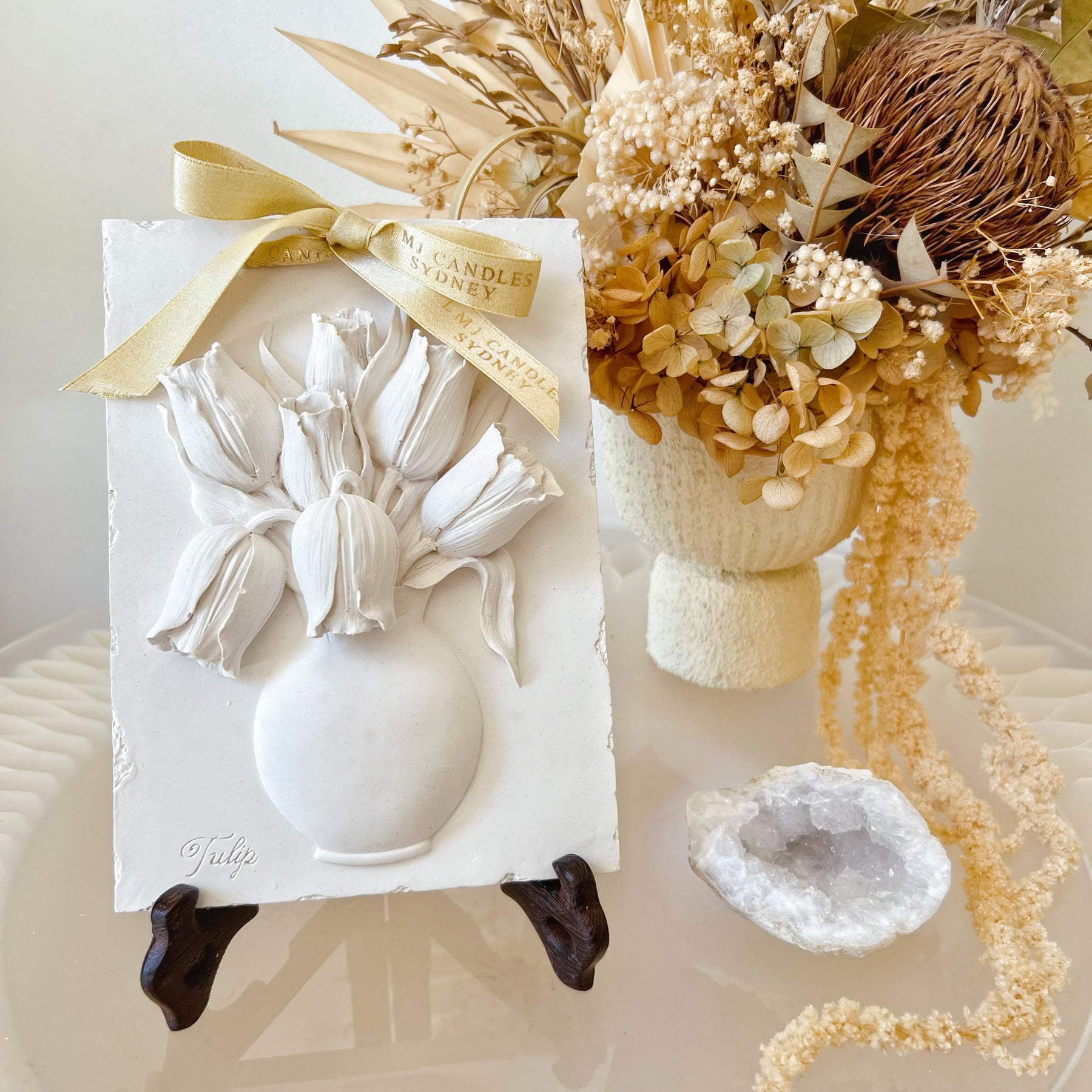 Blossoms Vase Scented Artwork, Flower Air Freshener, LMJ Candles