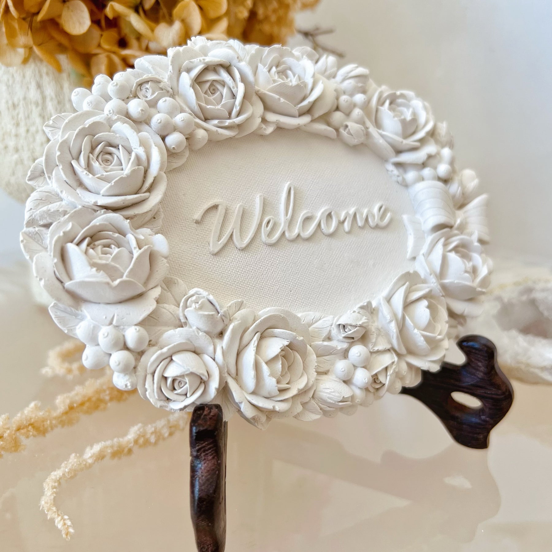Rose Wreath Welcome Sign Scented Artwork Air Freshener - LMJ Candles