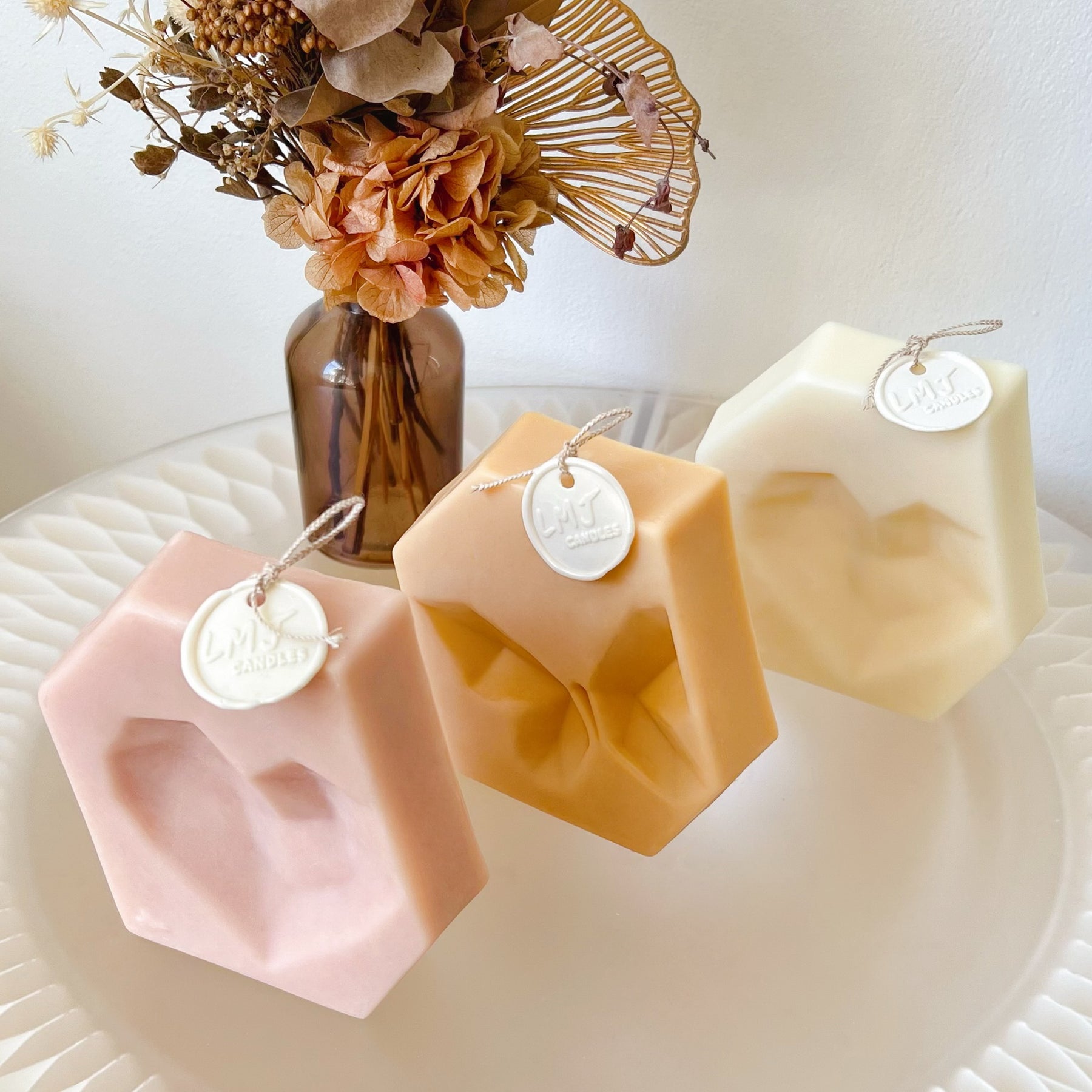 Carved Heart & Butterfly Scented Soy Candle - LMJ Candles