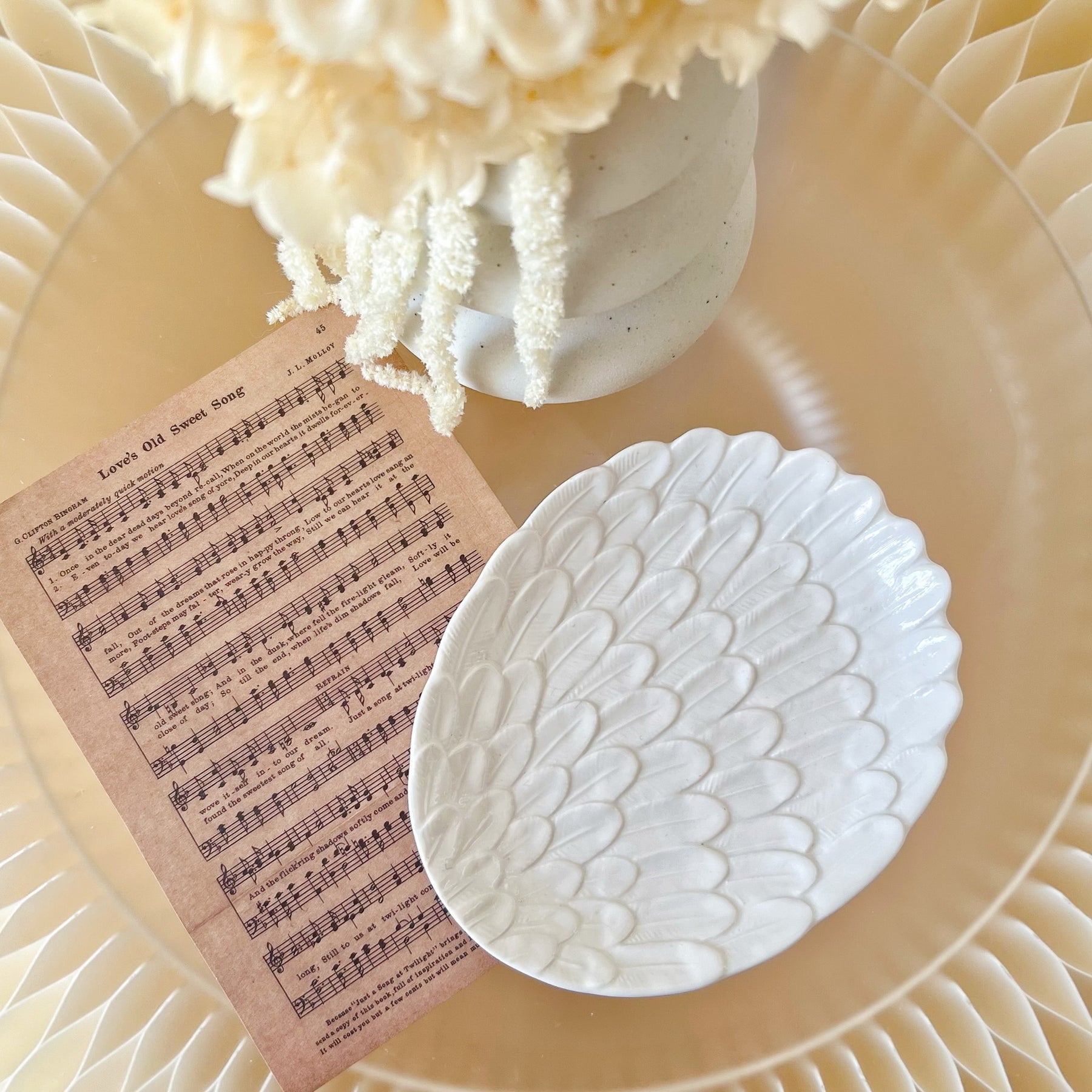 Handcrafted Feather Candle Tray - LMJ Candles