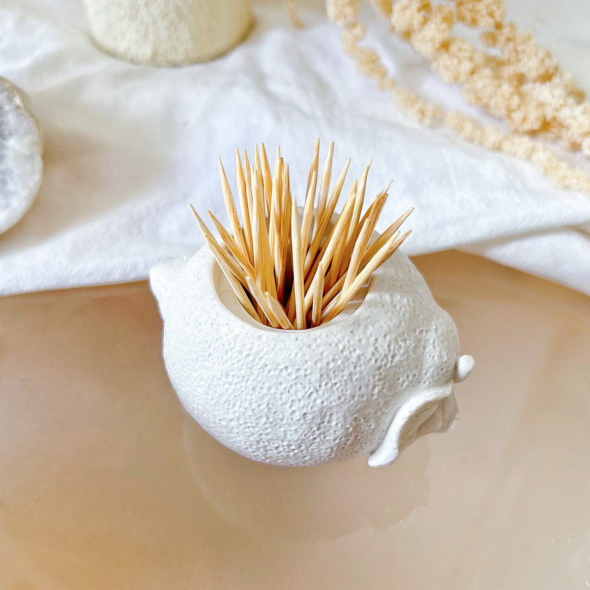 Handcrafted Lemon Shaped Toothpick Holder - LMJ Candles