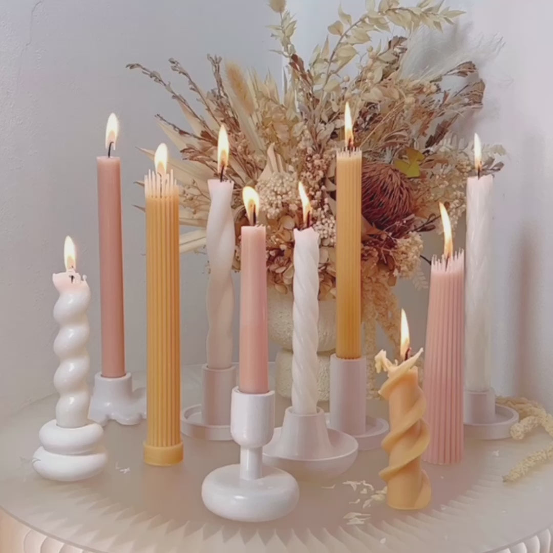 Flat Top Dripless Dinner Candle - Unscented Taper Candle | LMJ Candles