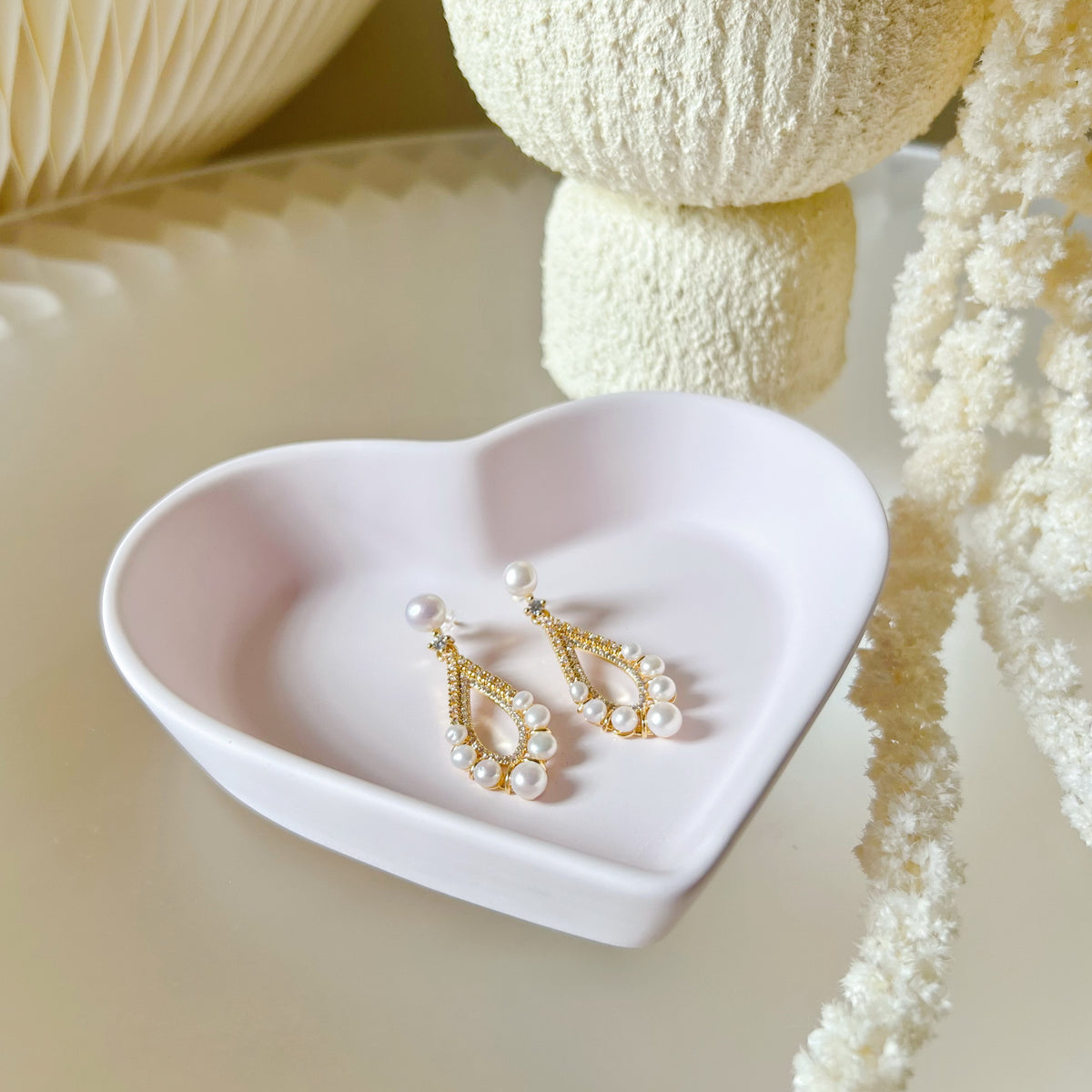 Handcrafted Small Heart Shaped Tray | Trinket Dish | LMJ Candles