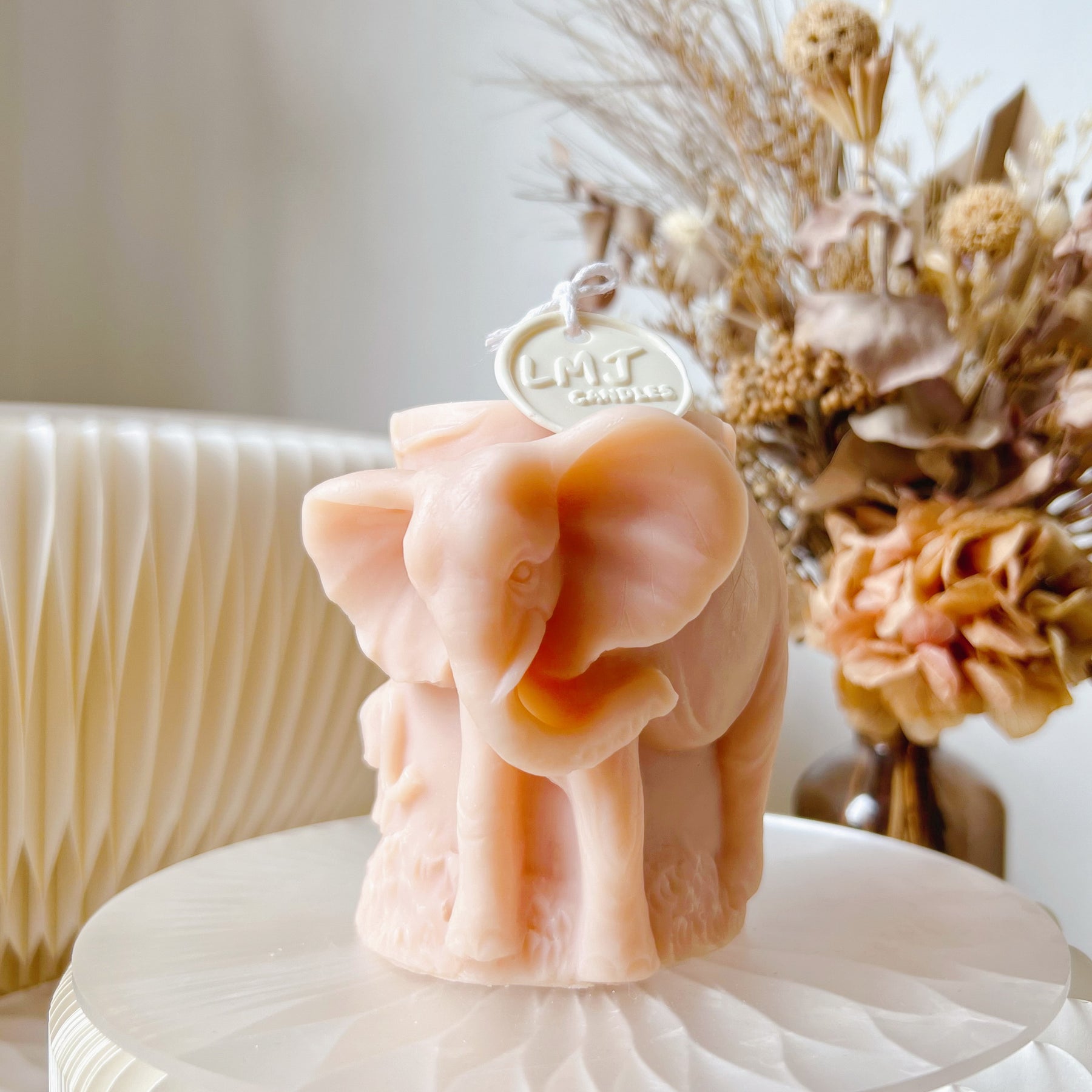 Elephant Shaped Scented Soy Pillar Candle - Animal Candle LMJ Candles