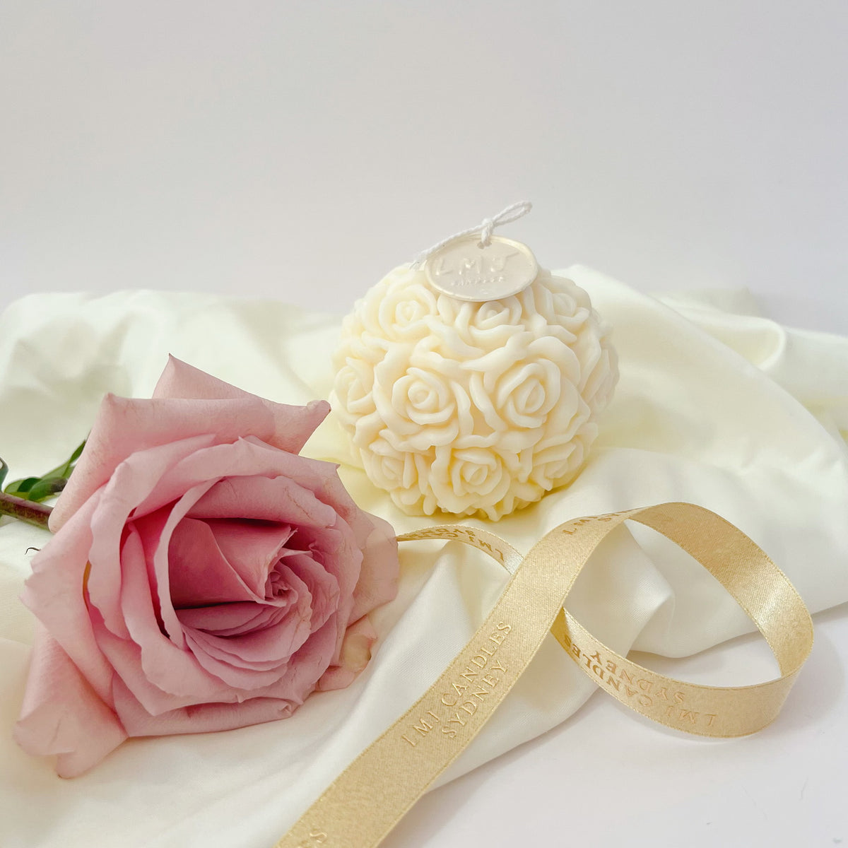 Rose Ball Scented Soy Candle - Wedding Gift Idea | LMJ Candles