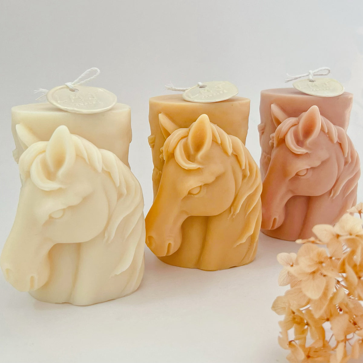 Horse Shaped Scented Soy Pillar Candle - Animal Candle | LMJ Candles