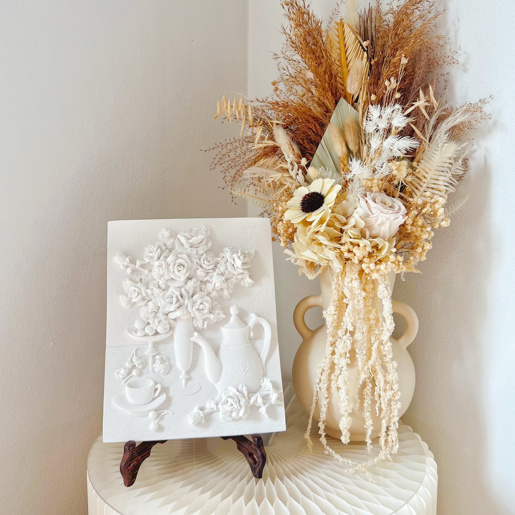 Rose Vintage High Tea Scented Artwork, Flower Air Freshener, LMJ Candles
