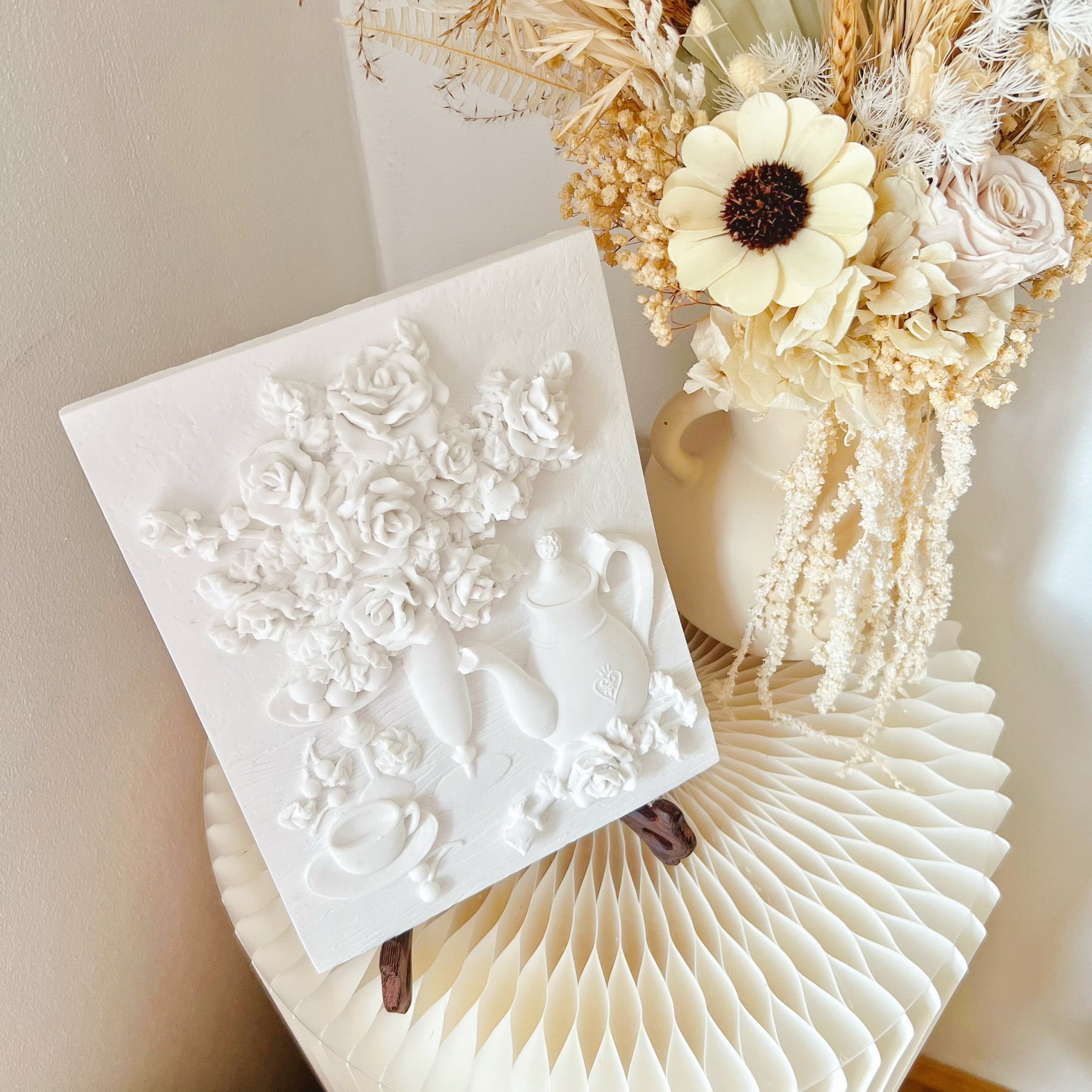 Rose Vintage High Tea Scented Artwork, Flower Air Freshener, LMJ Candles