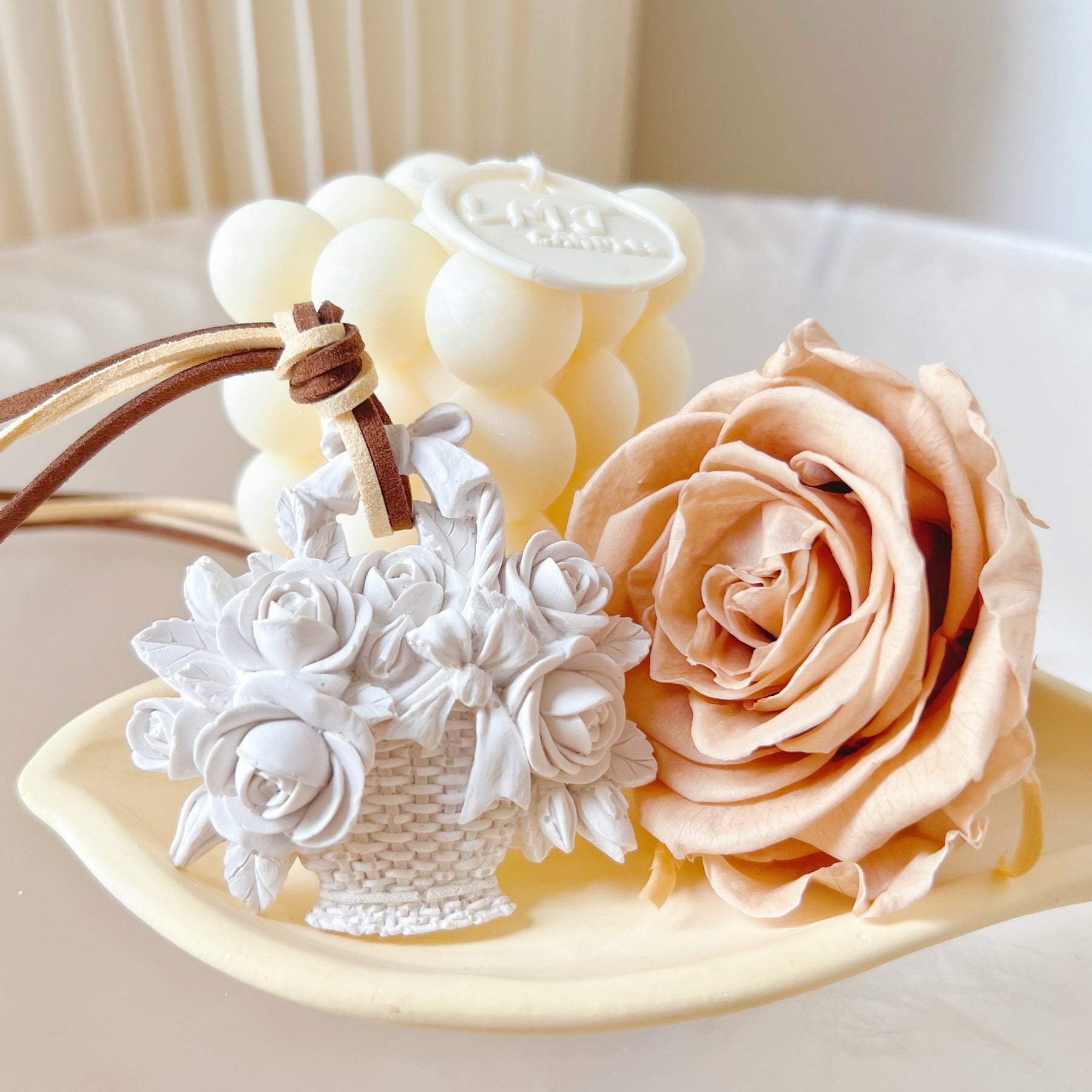 Rose Basket Air Freshener - Car Hanging Diffuser | LMJ Candles