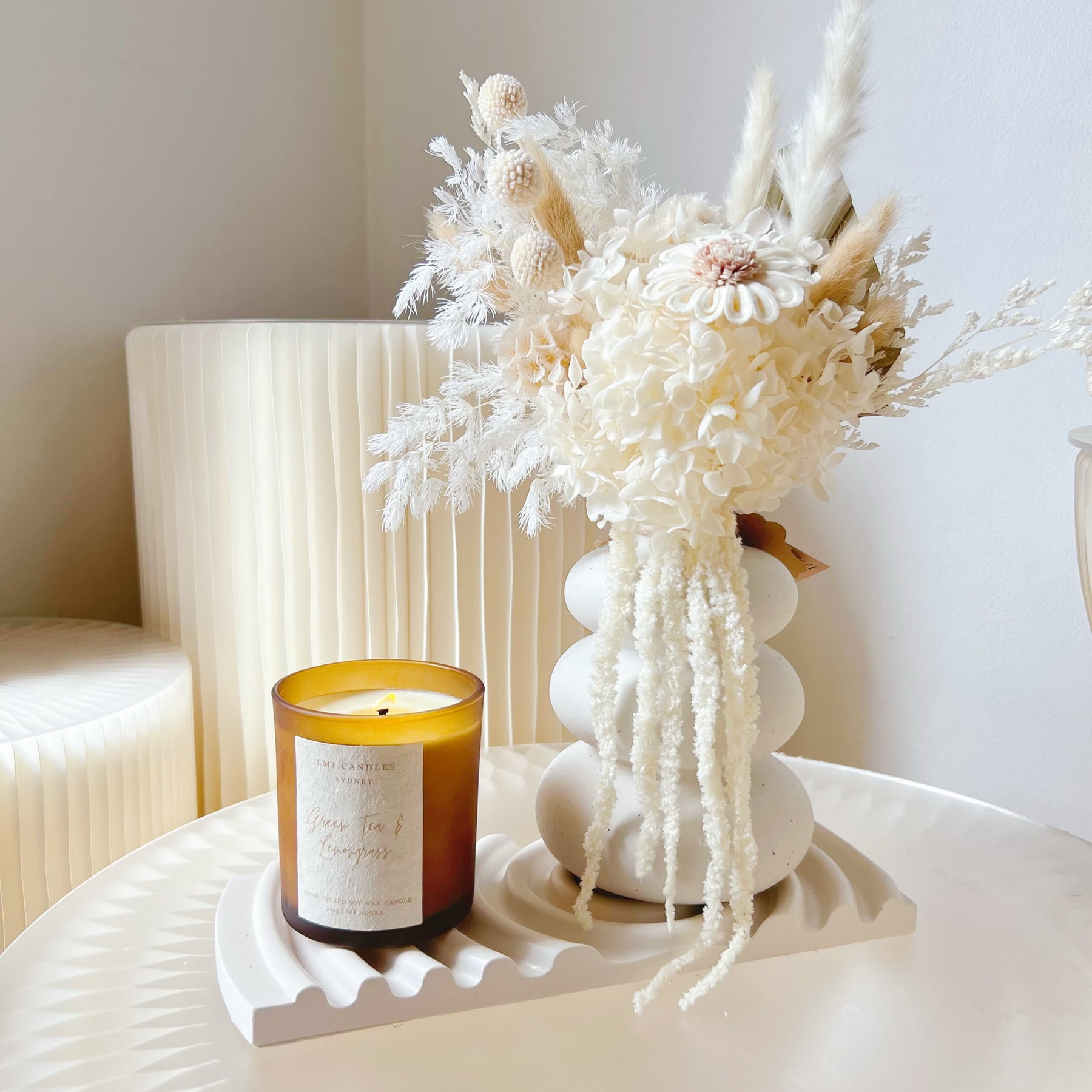 Handcrafted Rectangular Wave Serving Tray | LMJ Candles