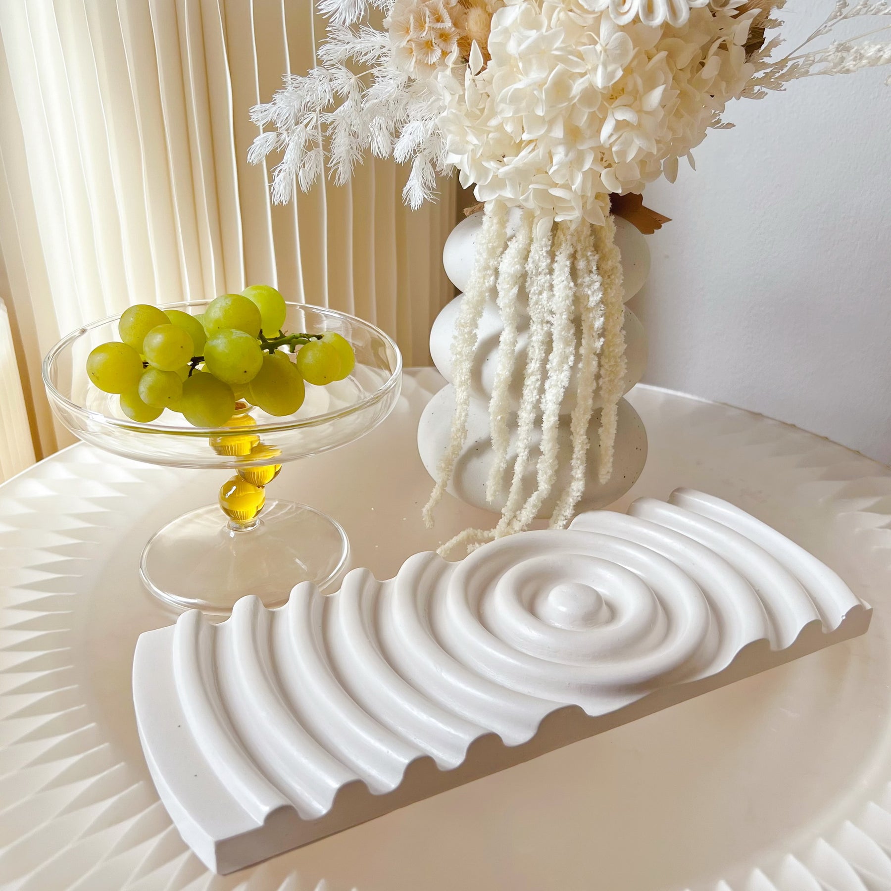 Handcrafted Rectangular Wave Serving Tray | LMJ Candles