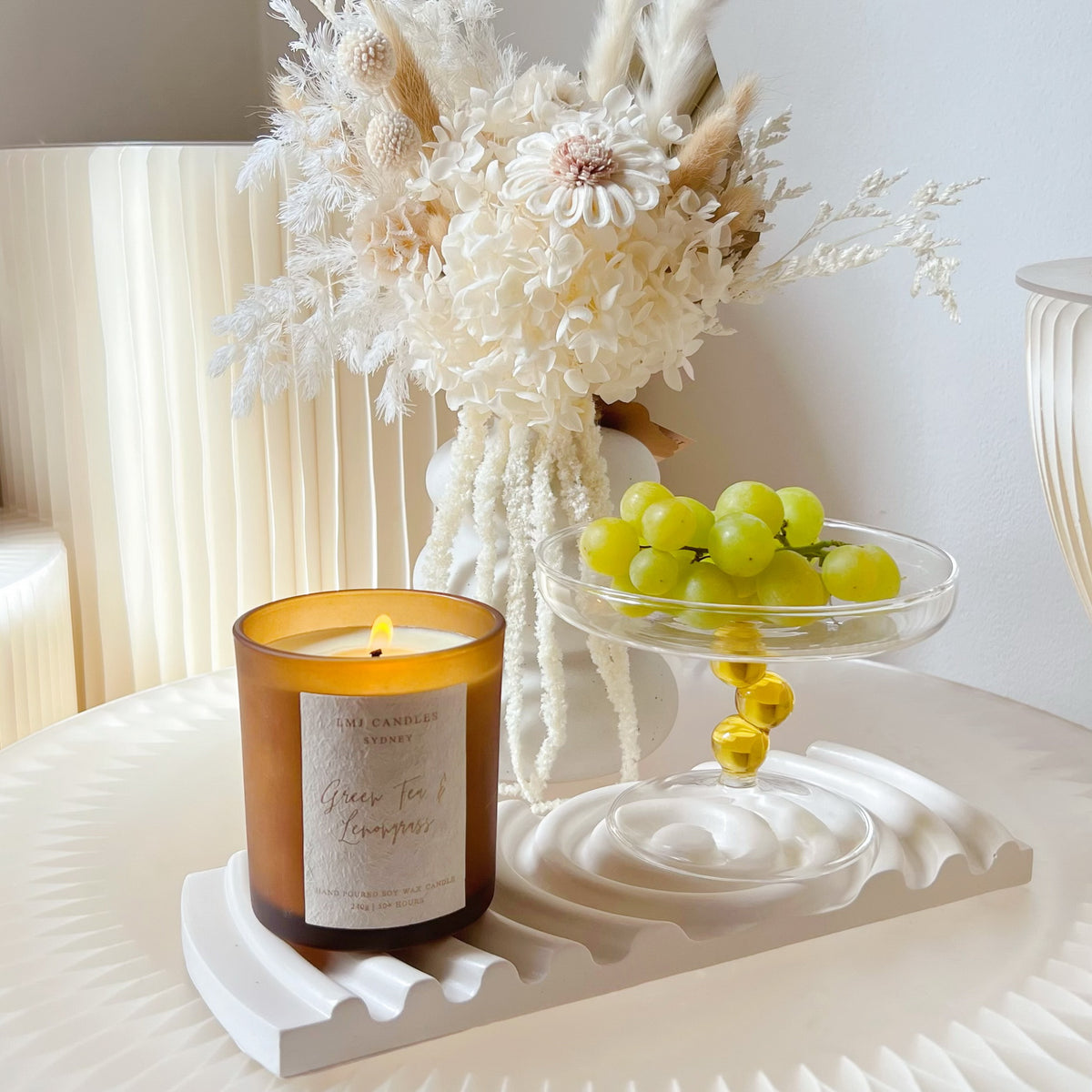 Handcrafted Rectangular Wave Serving Tray | LMJ Candles