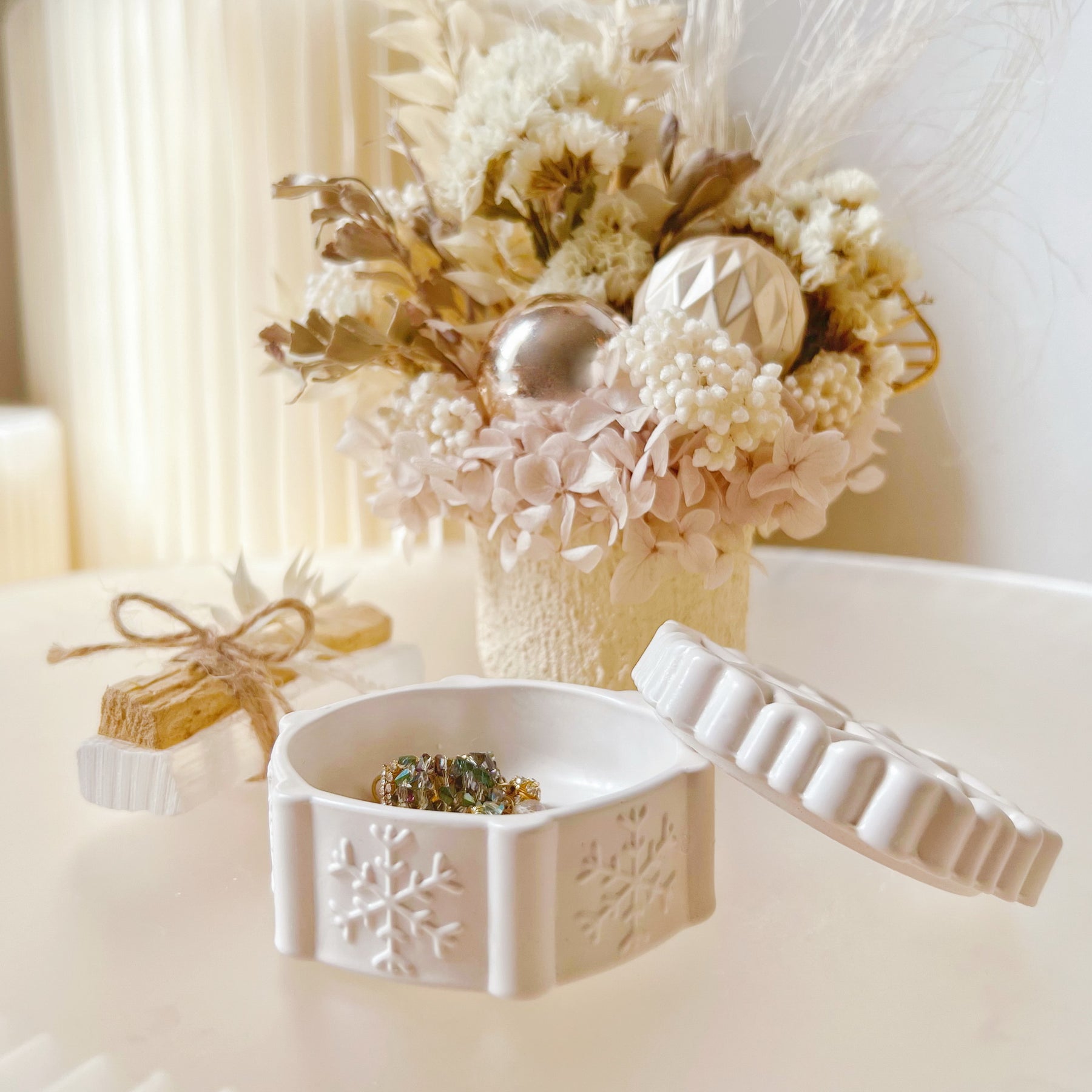 Handmade Snowflake Trinket Box - Unique Christmas Gift - LMJ Candles