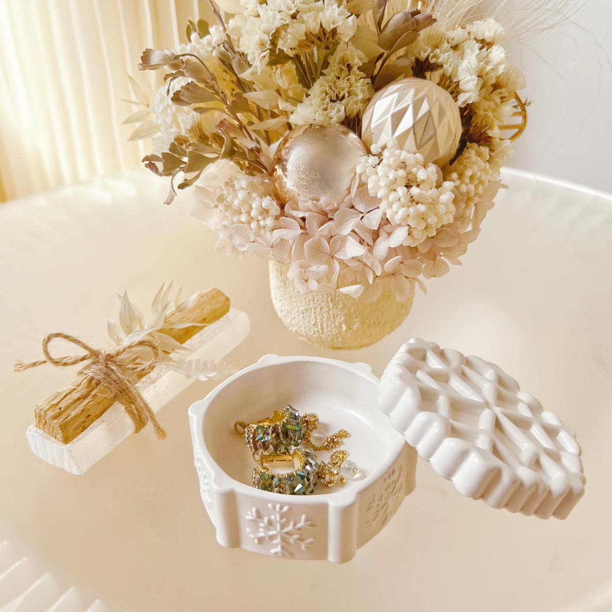 Handmade Snowflake Trinket Box - Unique Christmas Gift - LMJ Candles