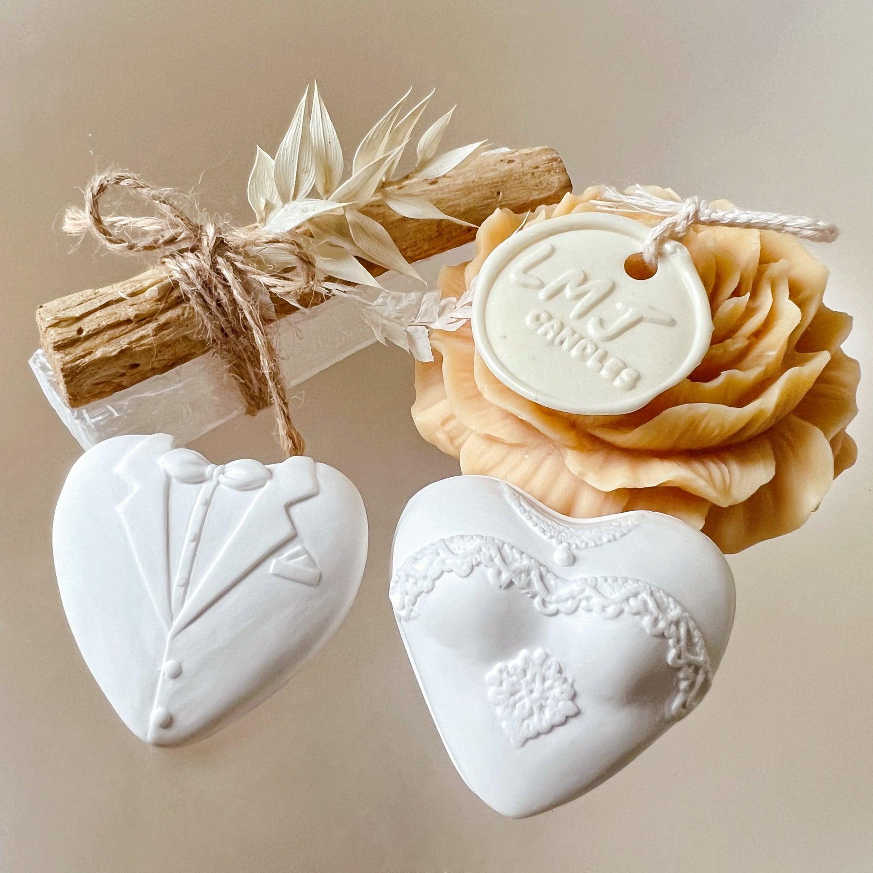 Bride & Groom Car Air Freshener Set of 2 - Car Vent Clip | LMJ Candles