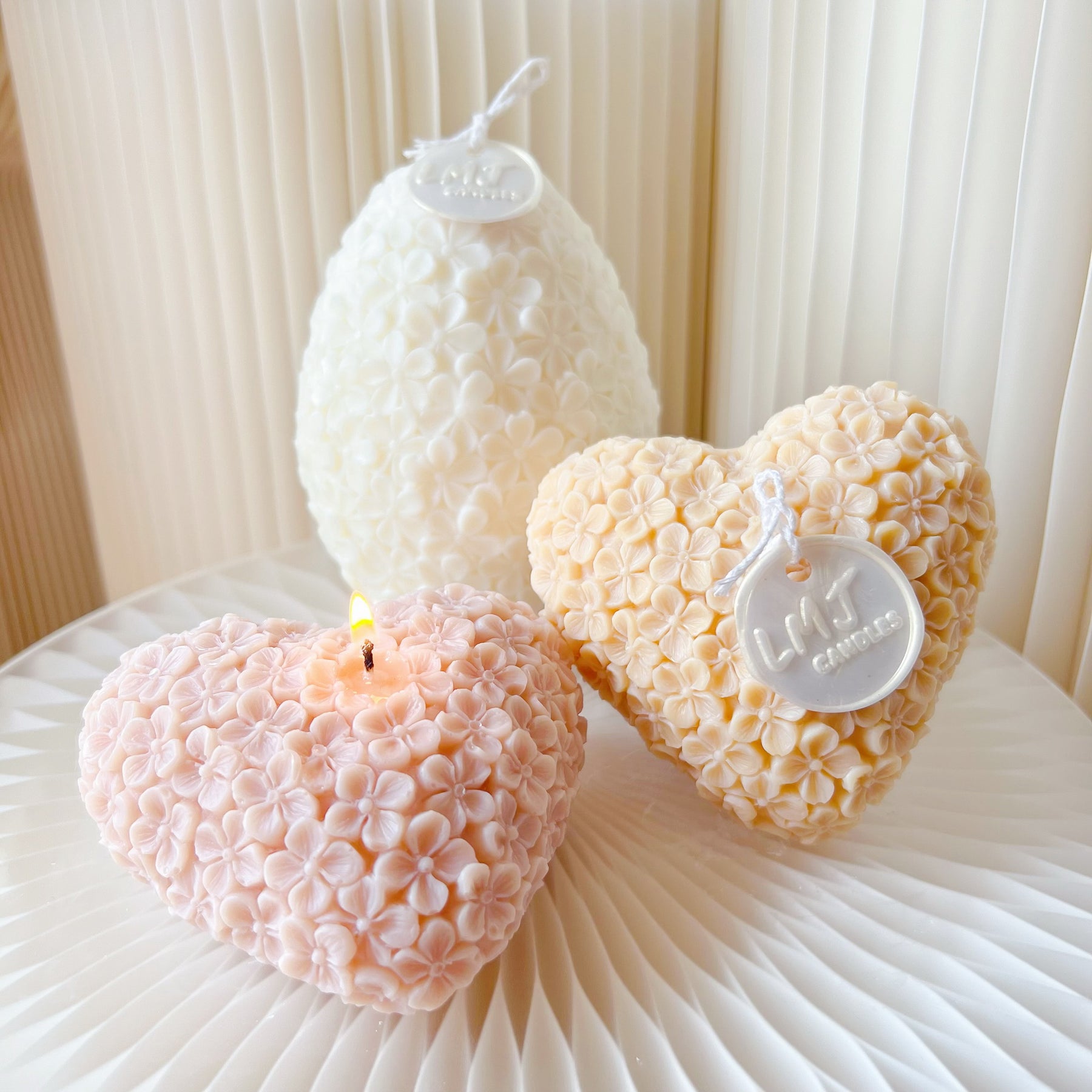 Flower Love Heart Scented Soy Candle - Valentine's Day Gift | LMJ Candles