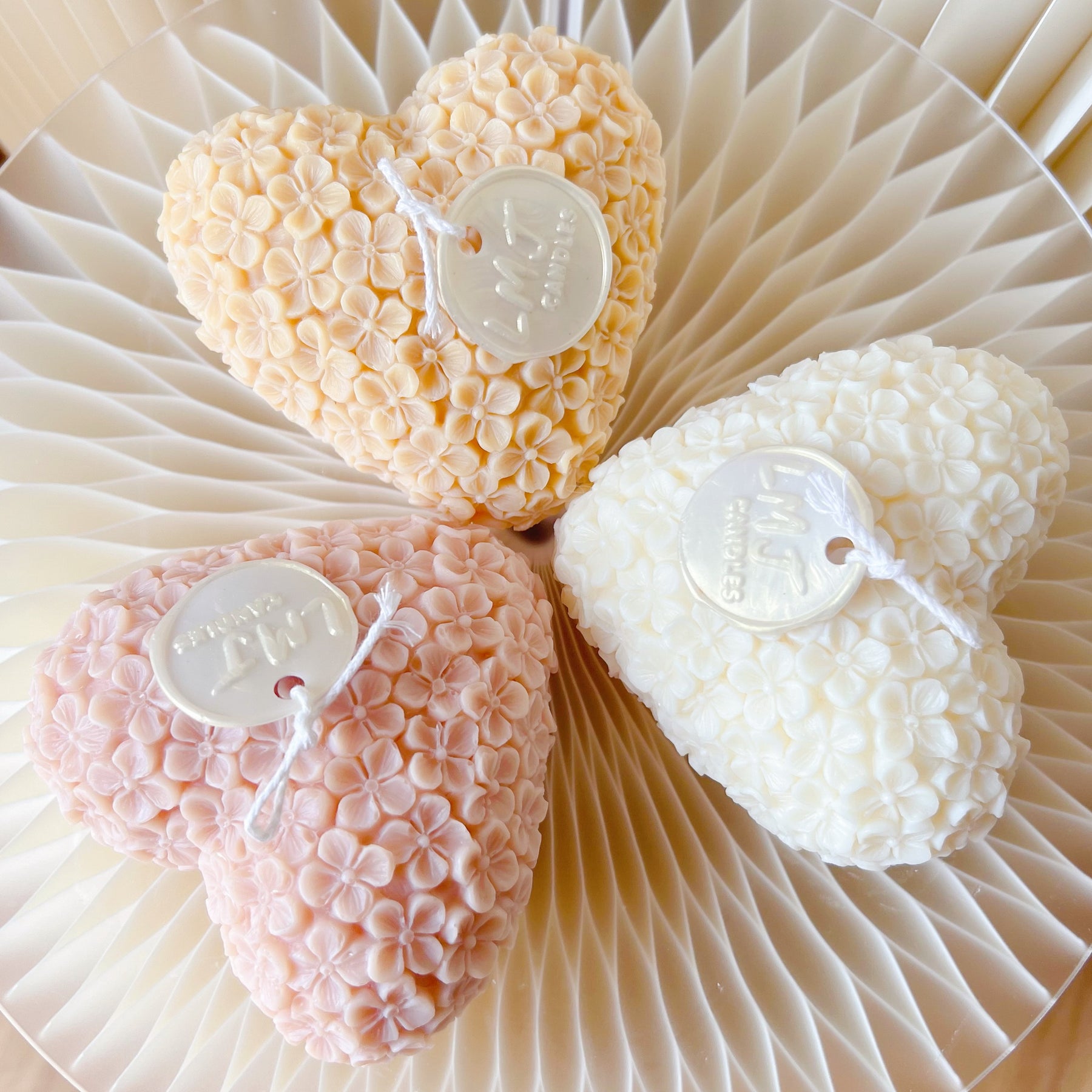 Flower Love Heart Scented Soy Candle - Valentine's Day Gift | LMJ Candles