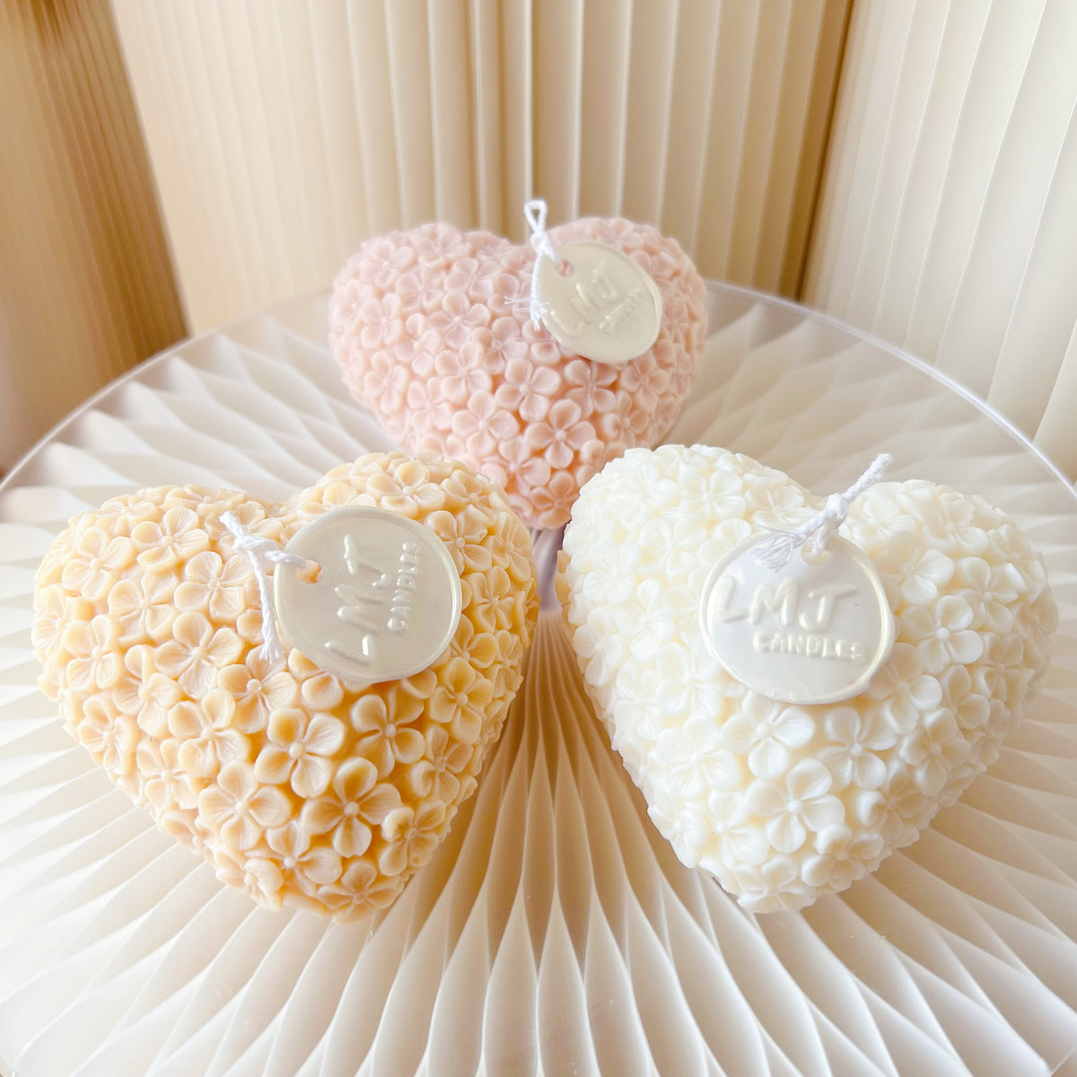 Flower Love Heart Scented Soy Candle - Valentine's Day Gift | LMJ Candles