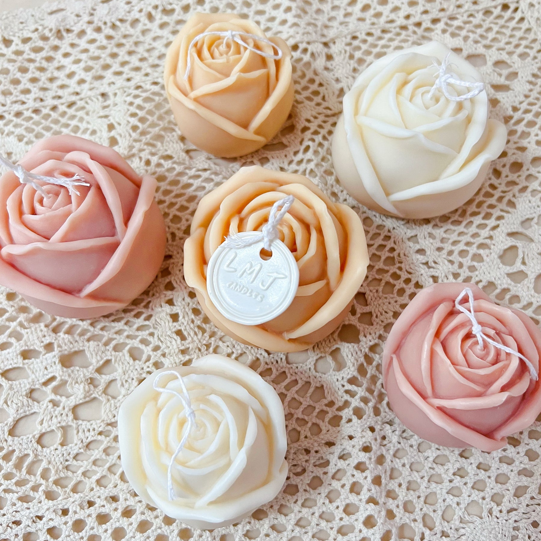 Natural Soy Candle - Rose Shaped Scented | LMJ Candles