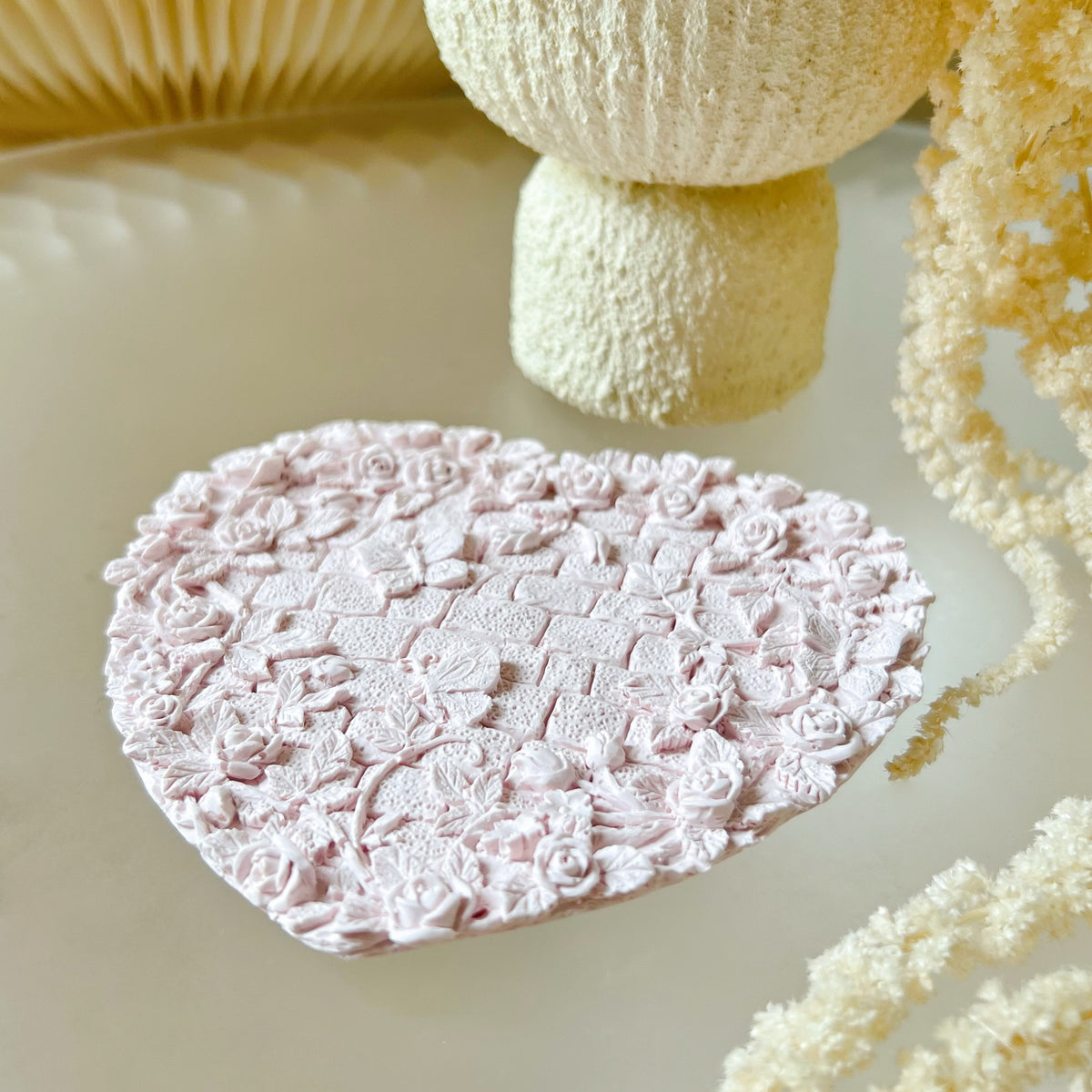 Handcrafted Garden Heart Decorative Tray | Trinket Dish - LMJ Candles