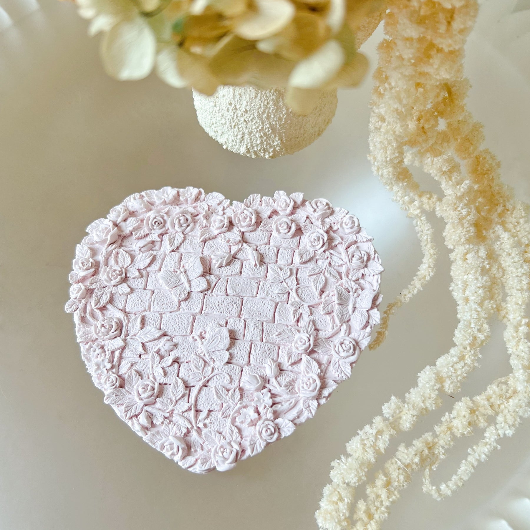 Handcrafted Garden Heart Decorative Tray | Trinket Dish - LMJ Candles