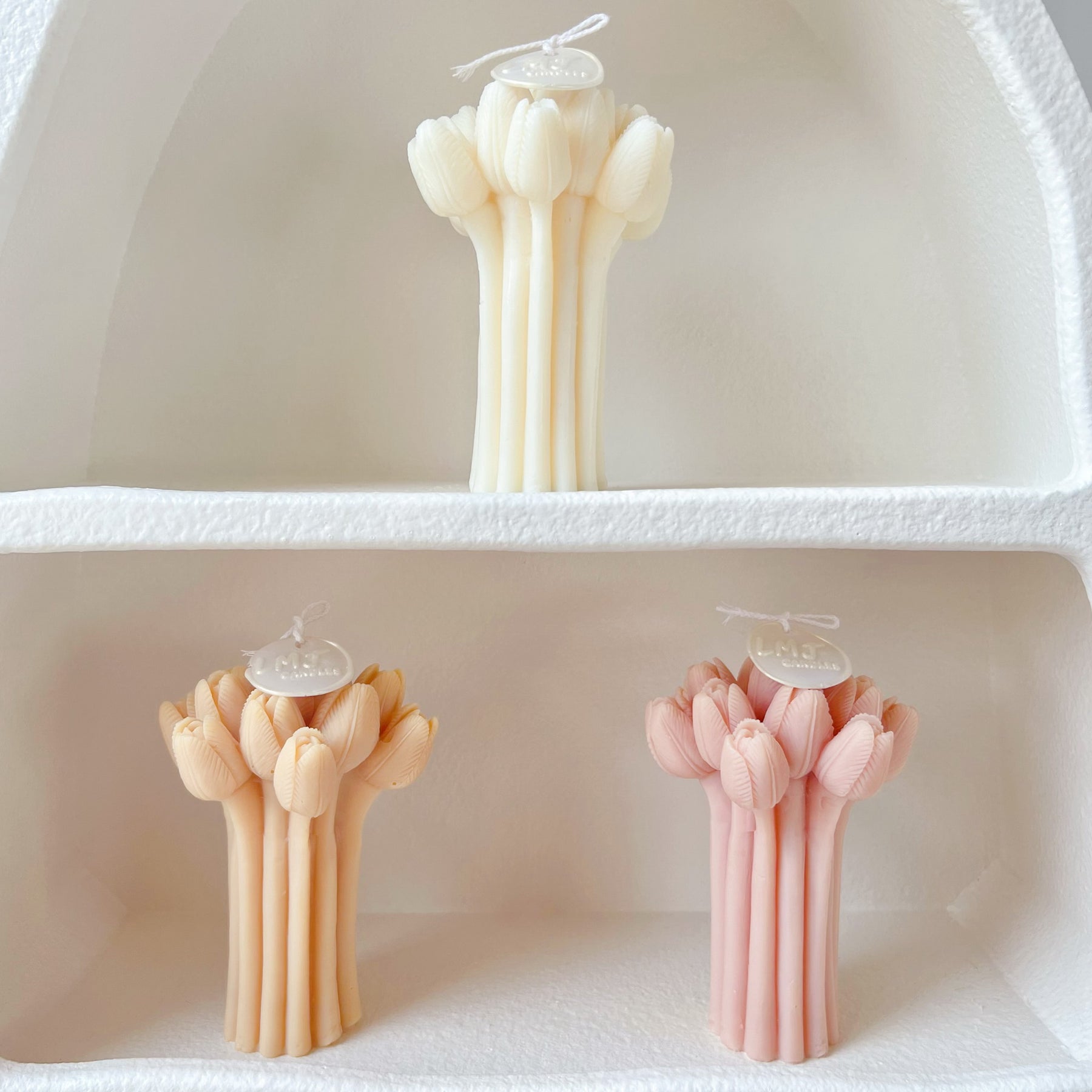 Tulip Bunch Scented Soy Flower Candle - Wedding Gift | LMJ Candles
