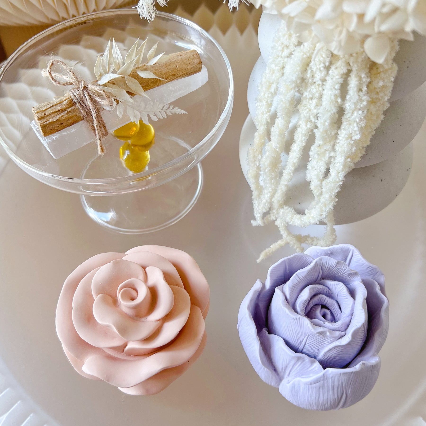 Handcrafted Rose and Tulip Flower Shaped Trinket Box | LMJ Candles