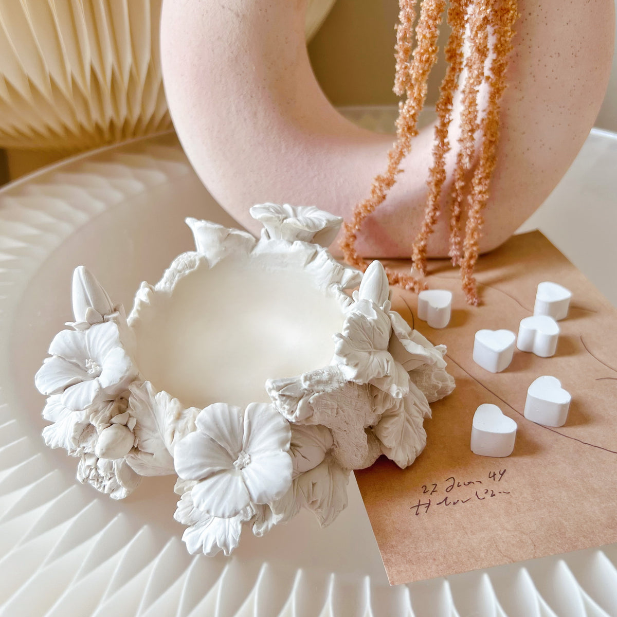 Handcrafted Flower Pot Decorative Tray | Trinket Dish - LMJ Candles