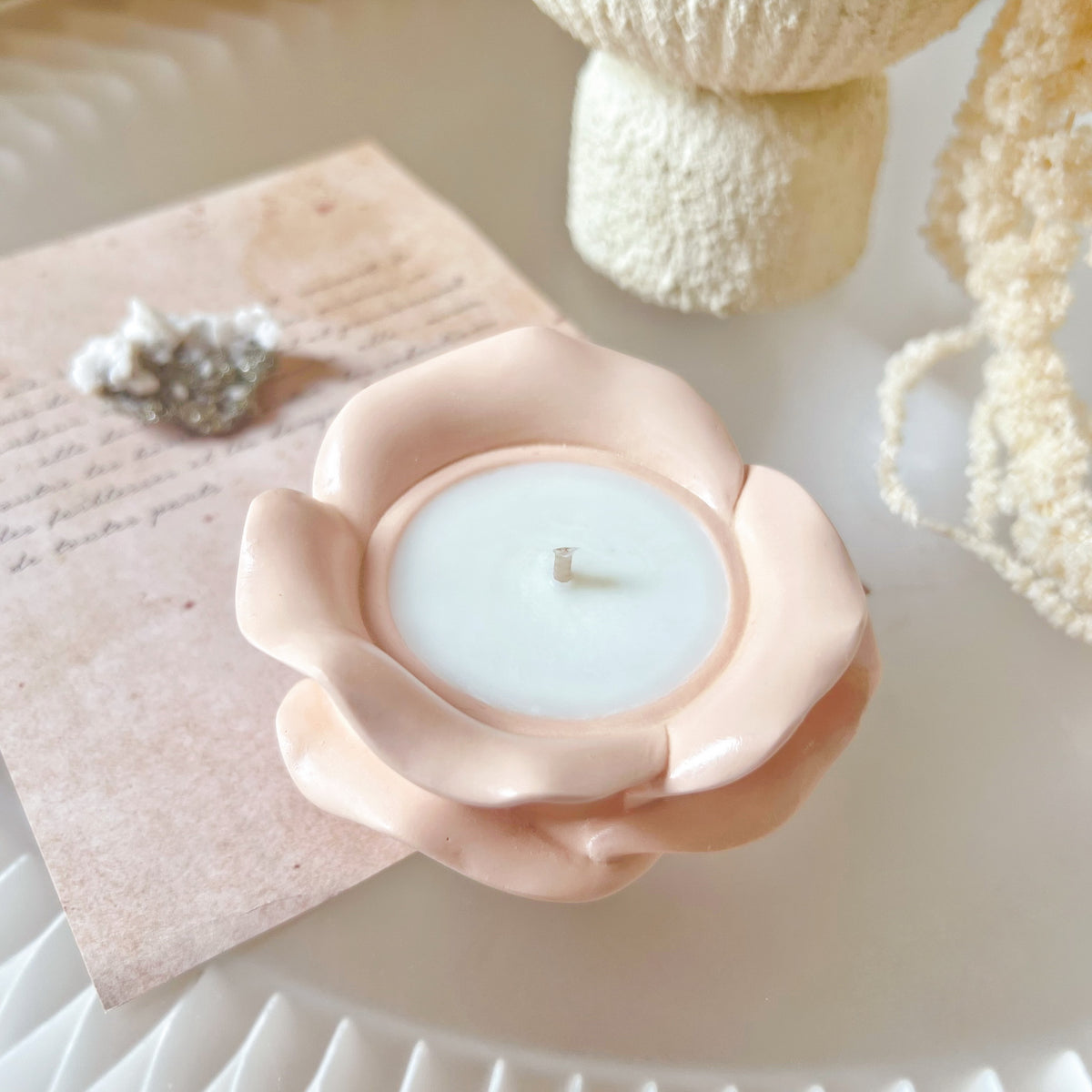 Handmade Rose Shaped Jar Soy Wax Candle | LMJ Candles