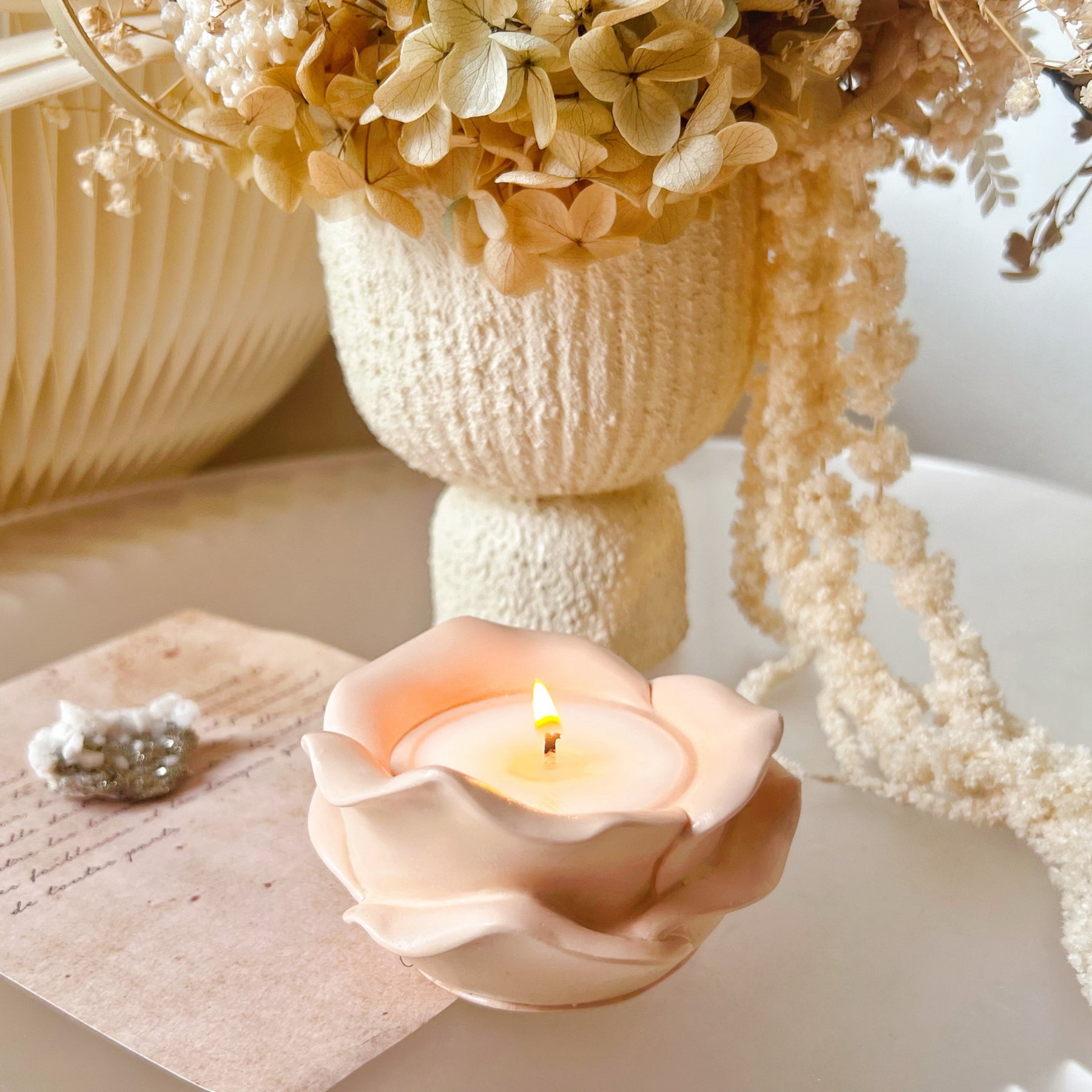Handmade Rose Shaped Jar Soy Wax Candle | LMJ Candles